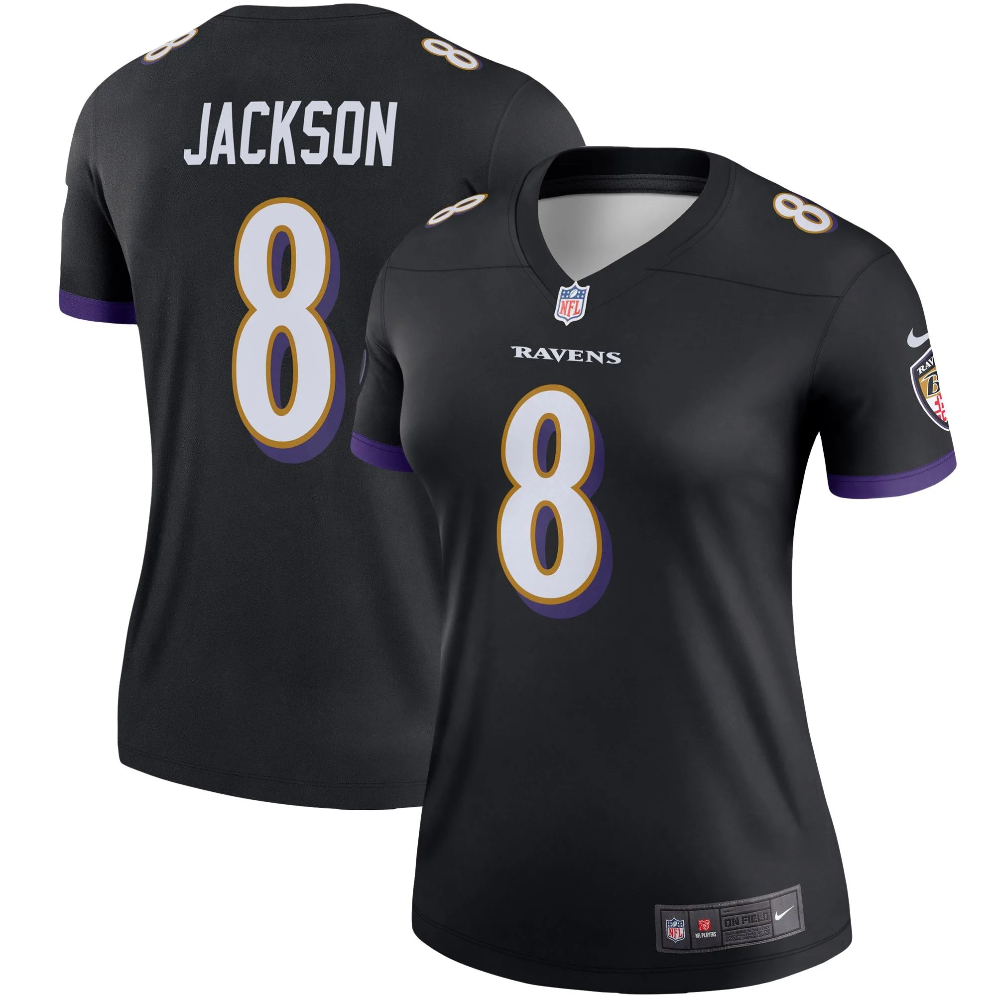 Lamar Jackson Baltimore Ravens  Women's Legend Team Jersey - Black