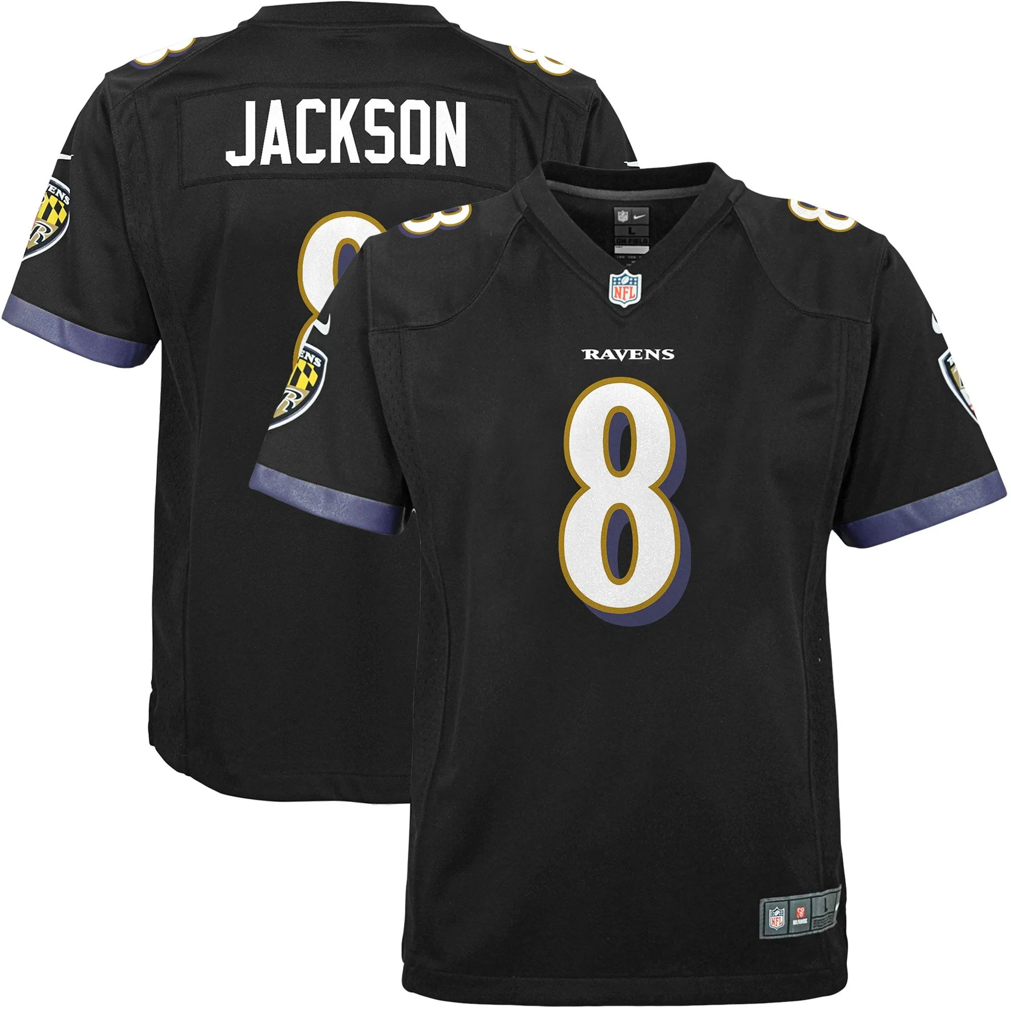 Lamar Jackson Baltimore Ravens  Youth Game Jersey - Black