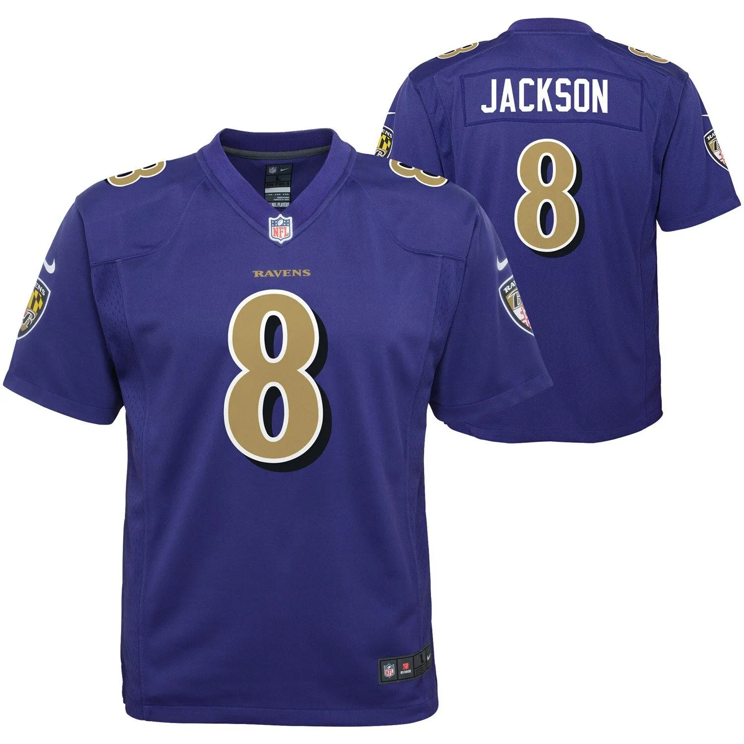 Lamar Jackson Baltimore Ravens  Youth Game Jersey - Purple