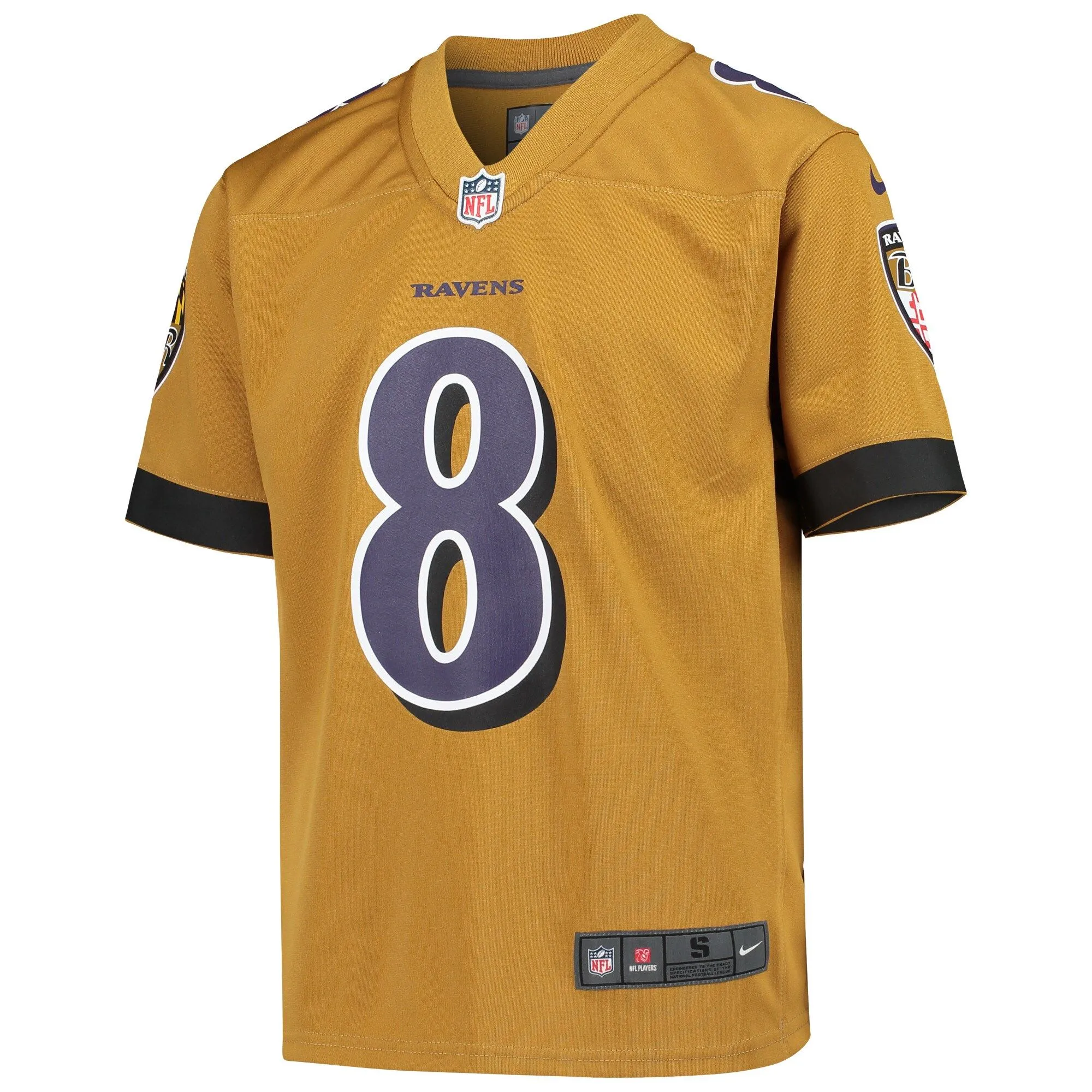 Lamar Jackson Baltimore Ravens  Youth Inverted Game Jersey - Gold