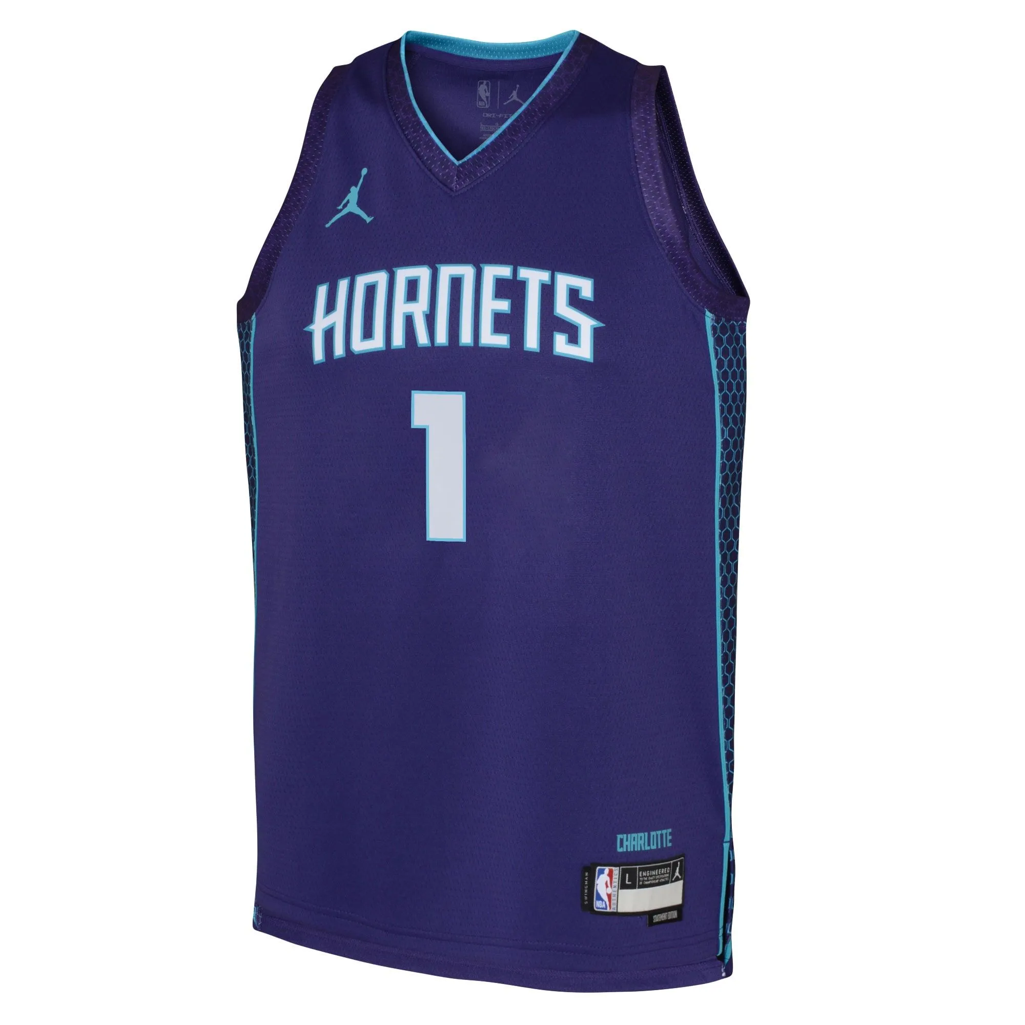 LaMelo Ball Charlotte Hornets Jordan Brand Youth Swingman Jersey - Statement Edition - Purple