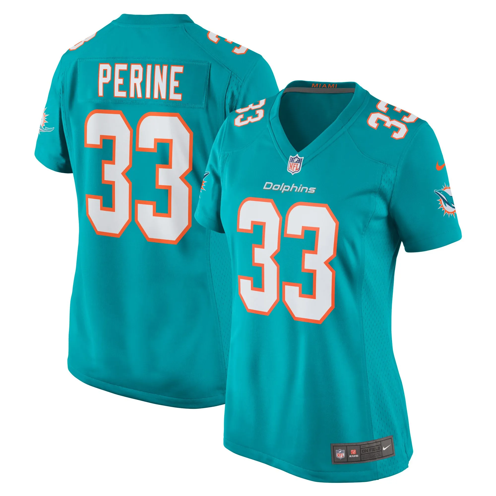 Lamical Perine Miami Dolphins  Women's Home Game Player Jersey - Aqua