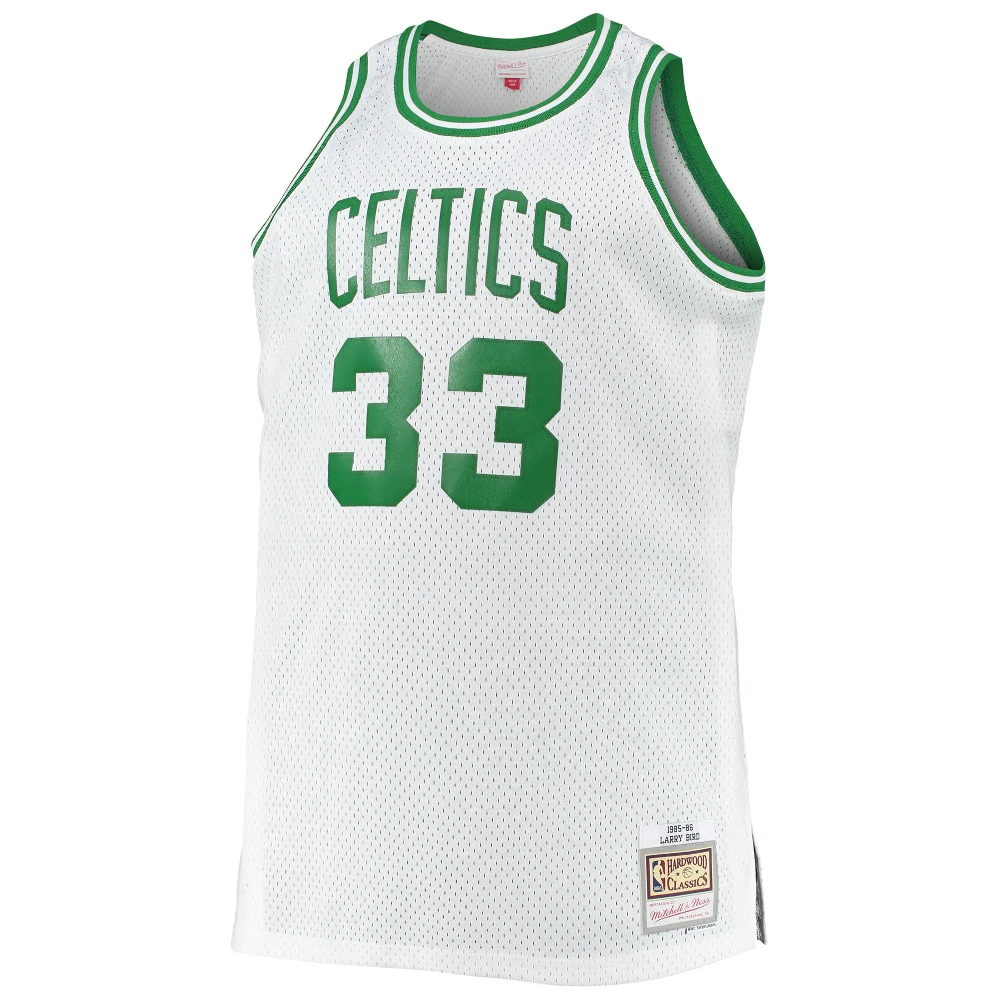 Larry Bird Boston Celtics Mitchell & Ness Big & Tall 1985/86 Hardwood Classics Swingman Jersey - White