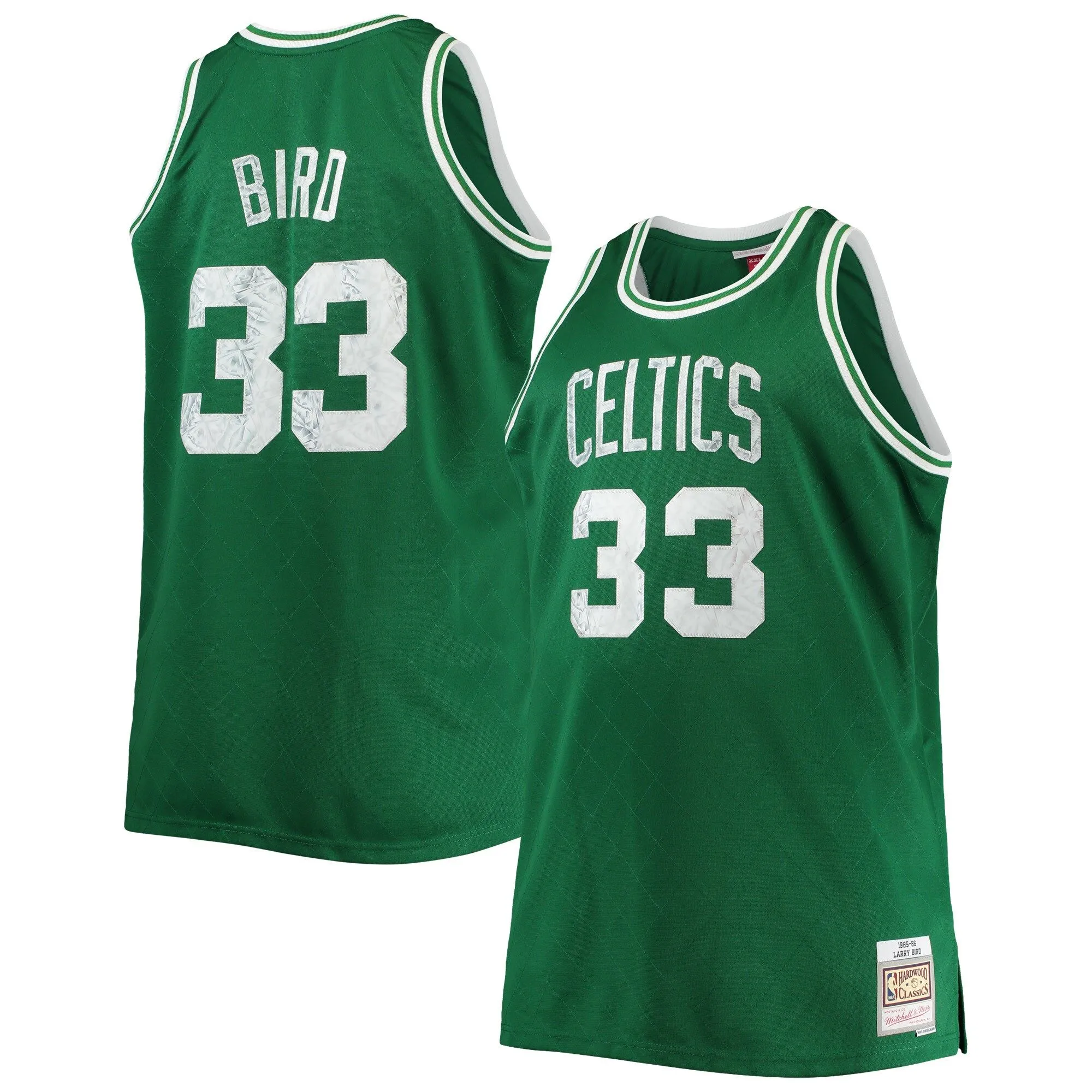 Larry Bird Boston Celtics Mitchell & Ness Big & Tall 1985/86 NBA 75th Anniversary Diamond Swingman Jersey - Kelly Green