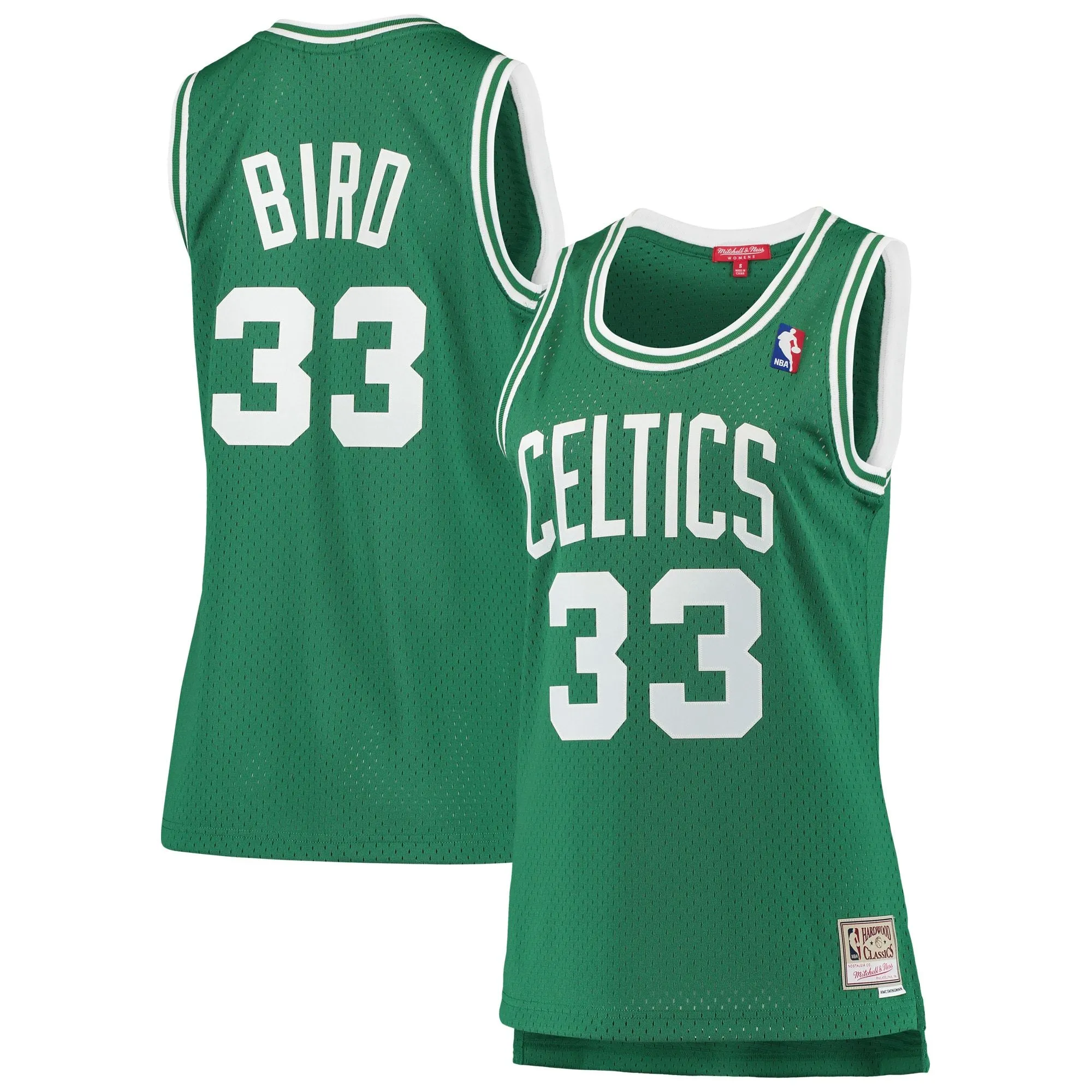 Larry Bird Boston Celtics Mitchell & Ness Women's 1985-86 Hardwood Classics Swingman Jersey - Kelly Green