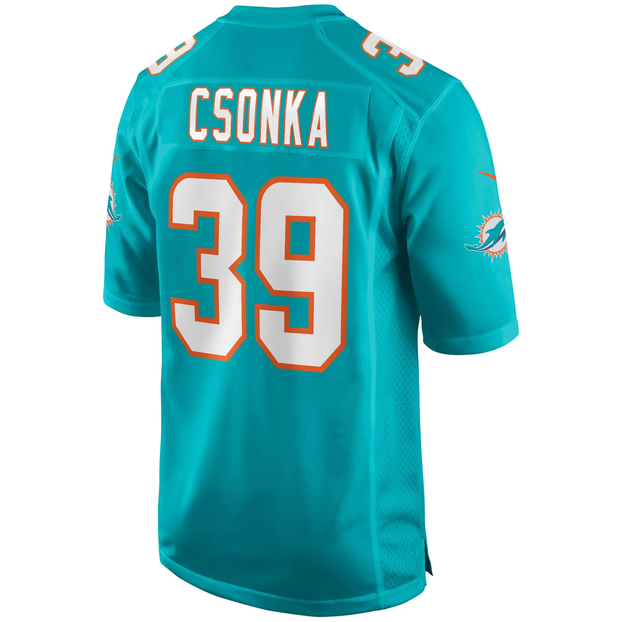 Larry Csonka Miami Dolphins  Game Retired Player Jersey - Aqua