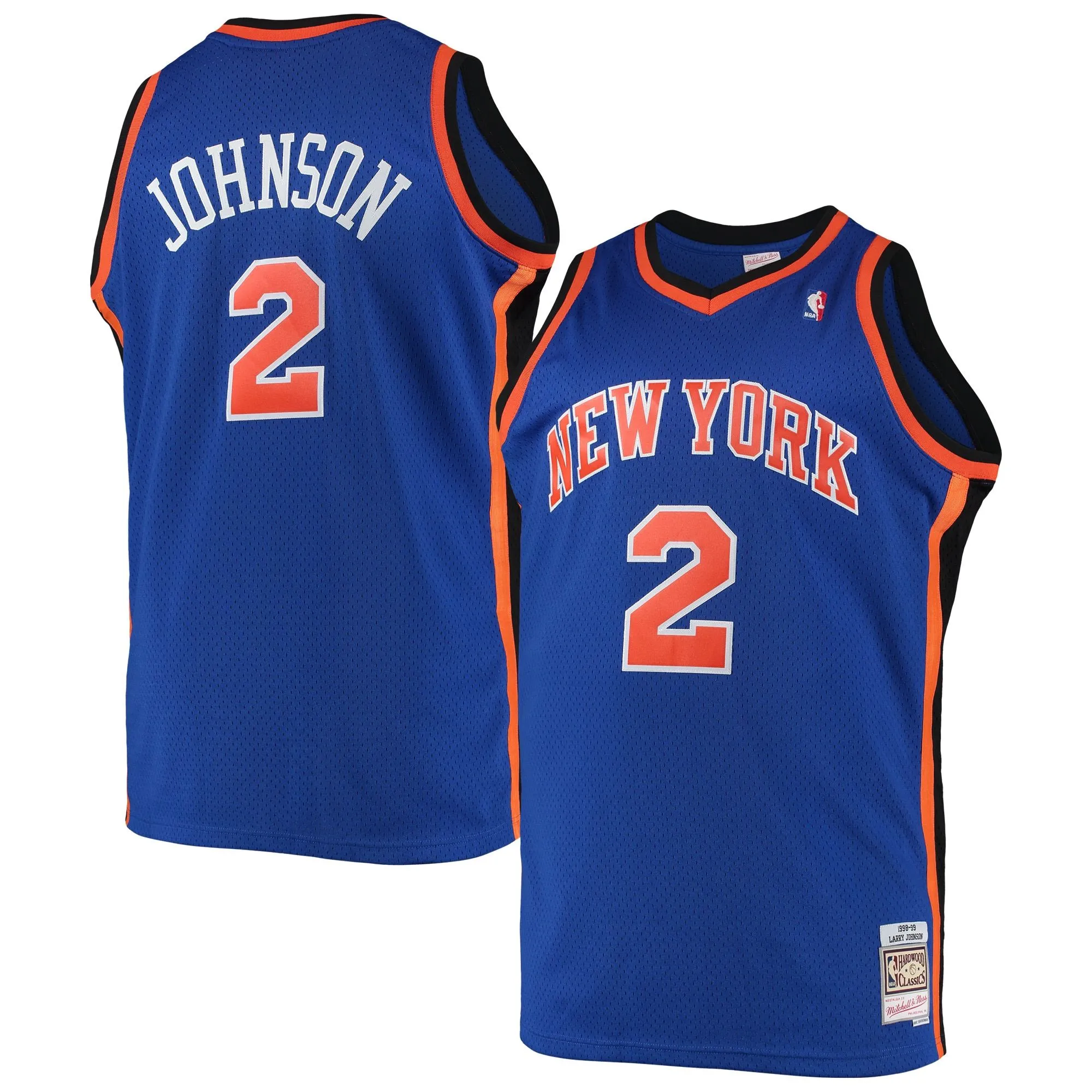 Larry Johnson New York Knicks Mitchell & Ness 1998/99 Big & Tall Hardwood Classics Swingman Jersey - Blue