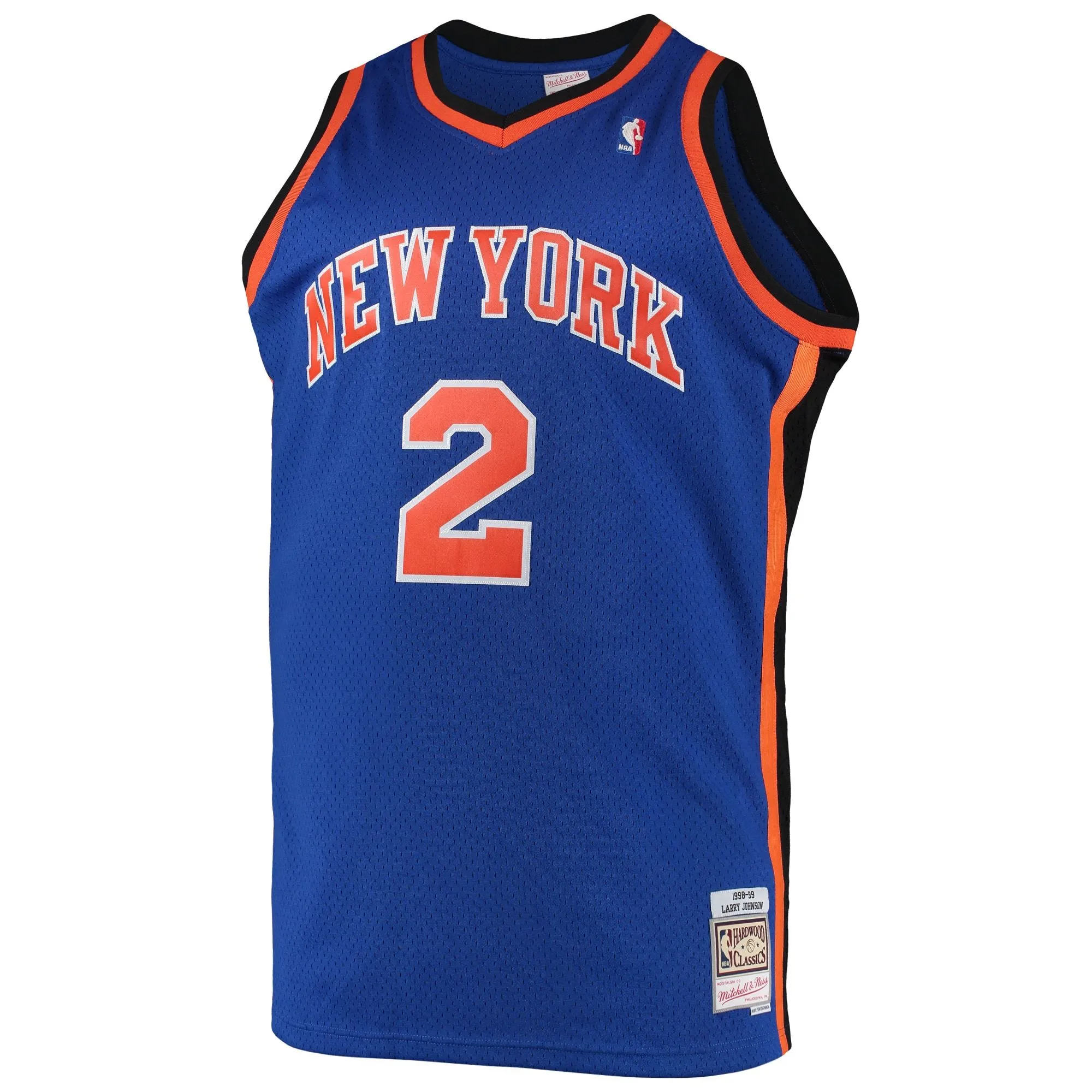 Larry Johnson New York Knicks Mitchell & Ness 1998/99 Big & Tall Hardwood Classics Swingman Jersey - Blue