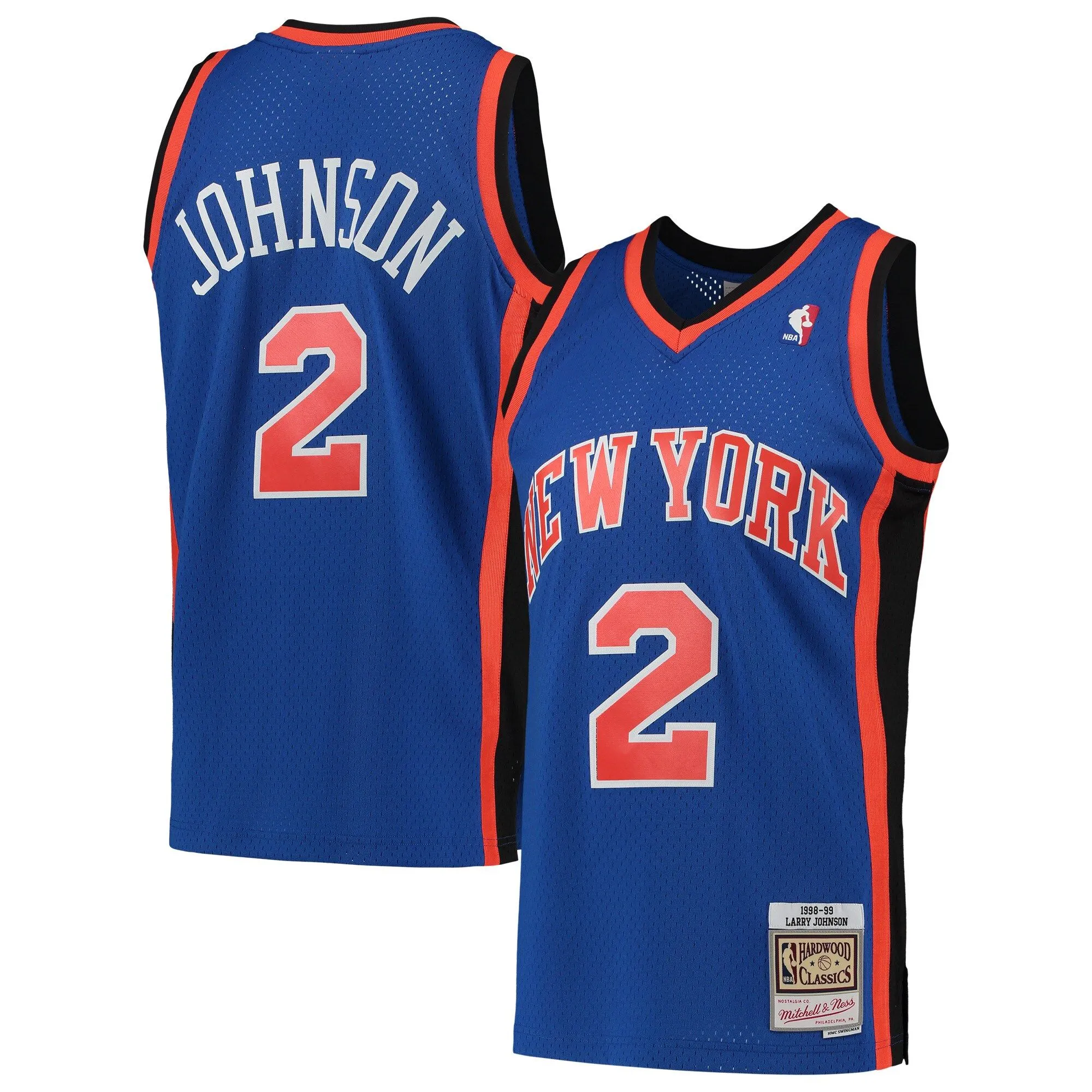 Larry Johnson New York Knicks Mitchell & Ness 1998/99 Hardwood Classics Swingman Jersey - Blue