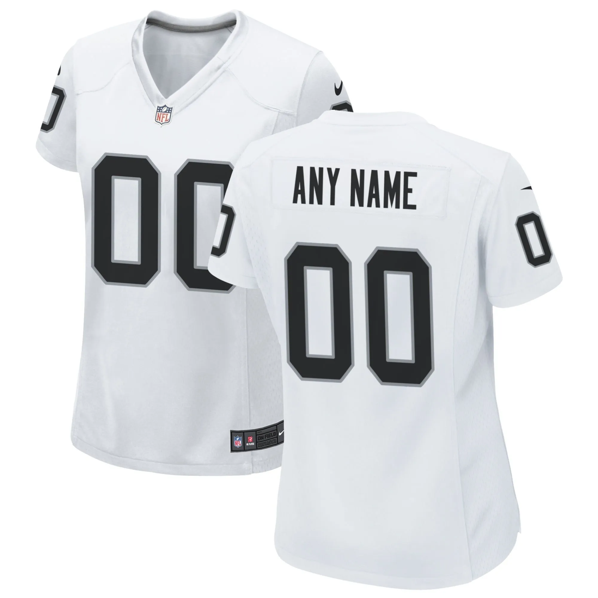 Las Vegas Raiders  Women's Custom Game Jersey - White