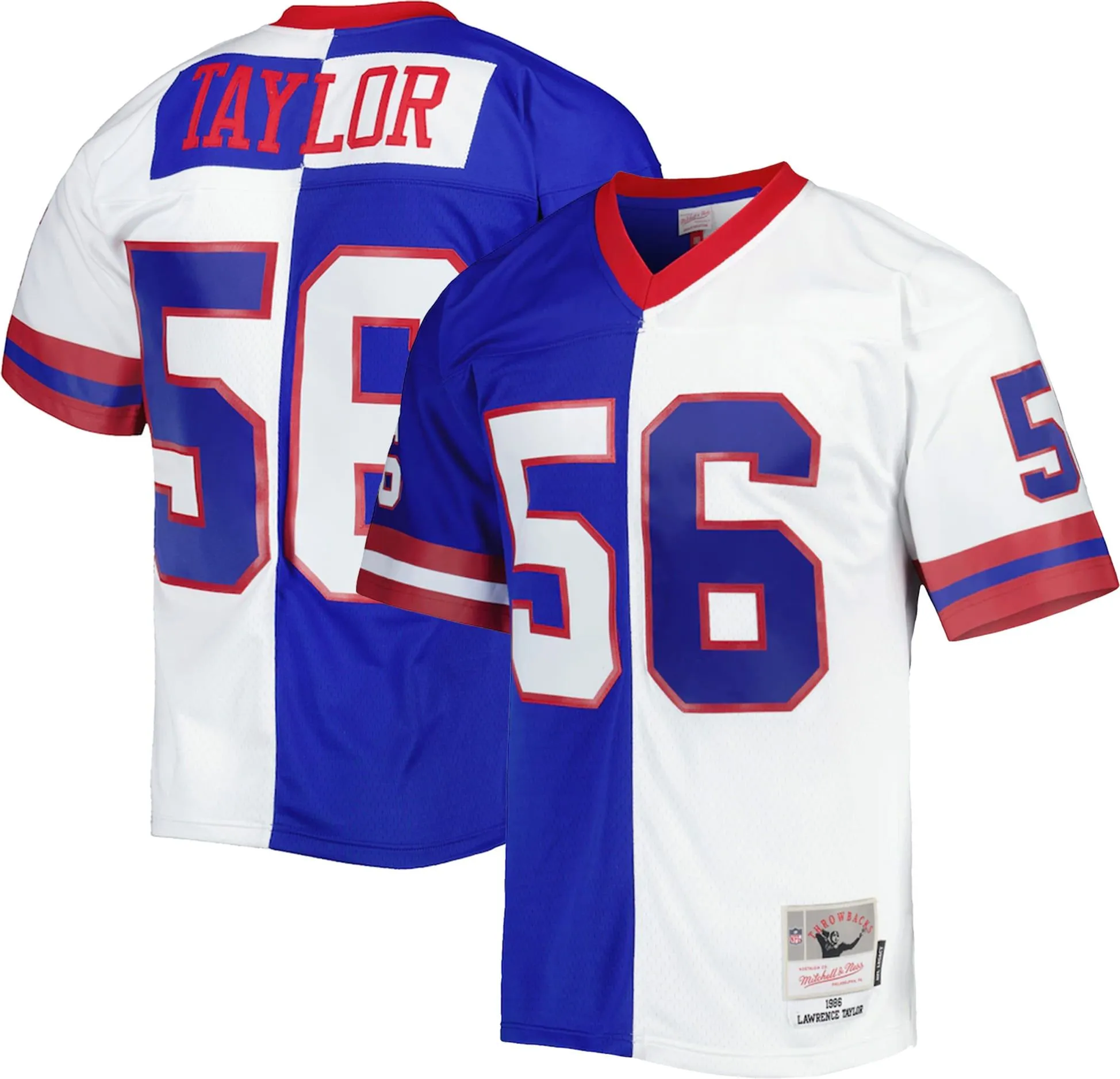 Lawrence Taylor New York Giants Mitchell & Ness 1986 Split Legacy Replica Jersey - Royal/White