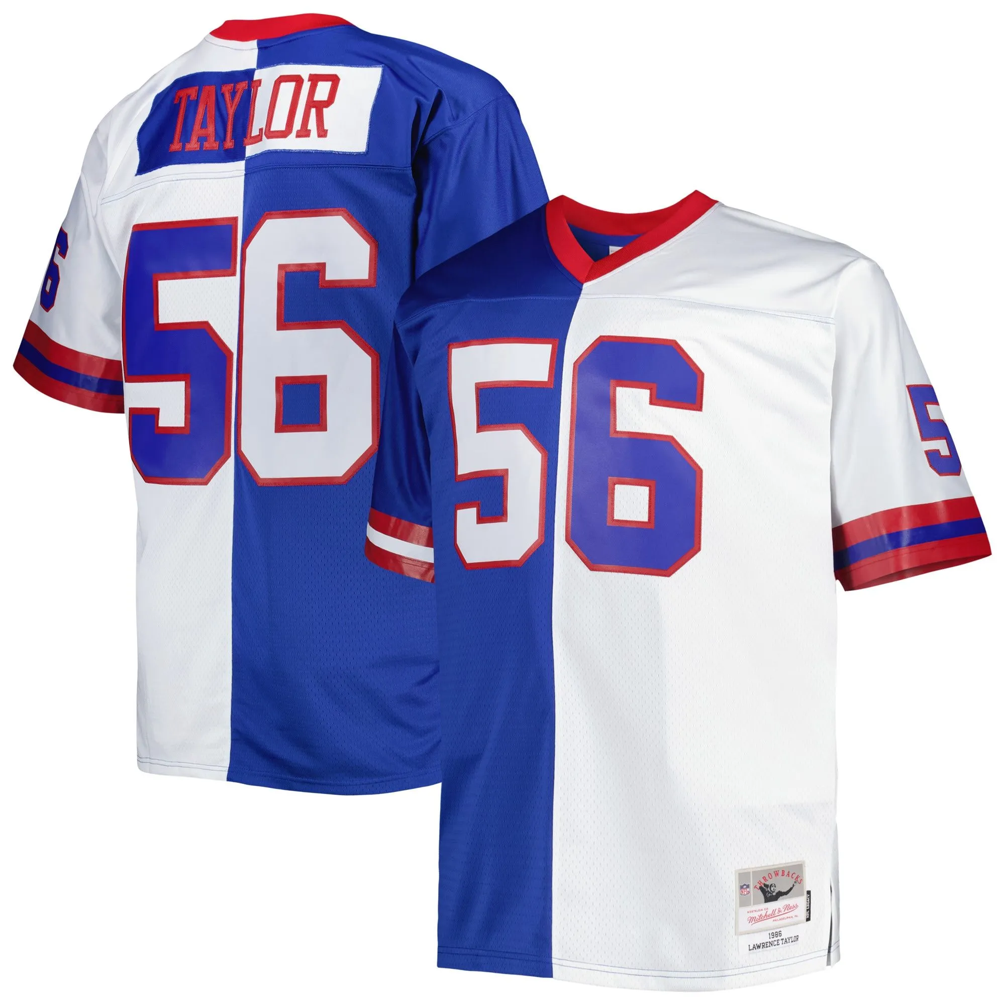 Lawrence Taylor New York Giants Mitchell & Ness Big & Tall Split Legacy Retired Player Replica Jersey - Royal/White