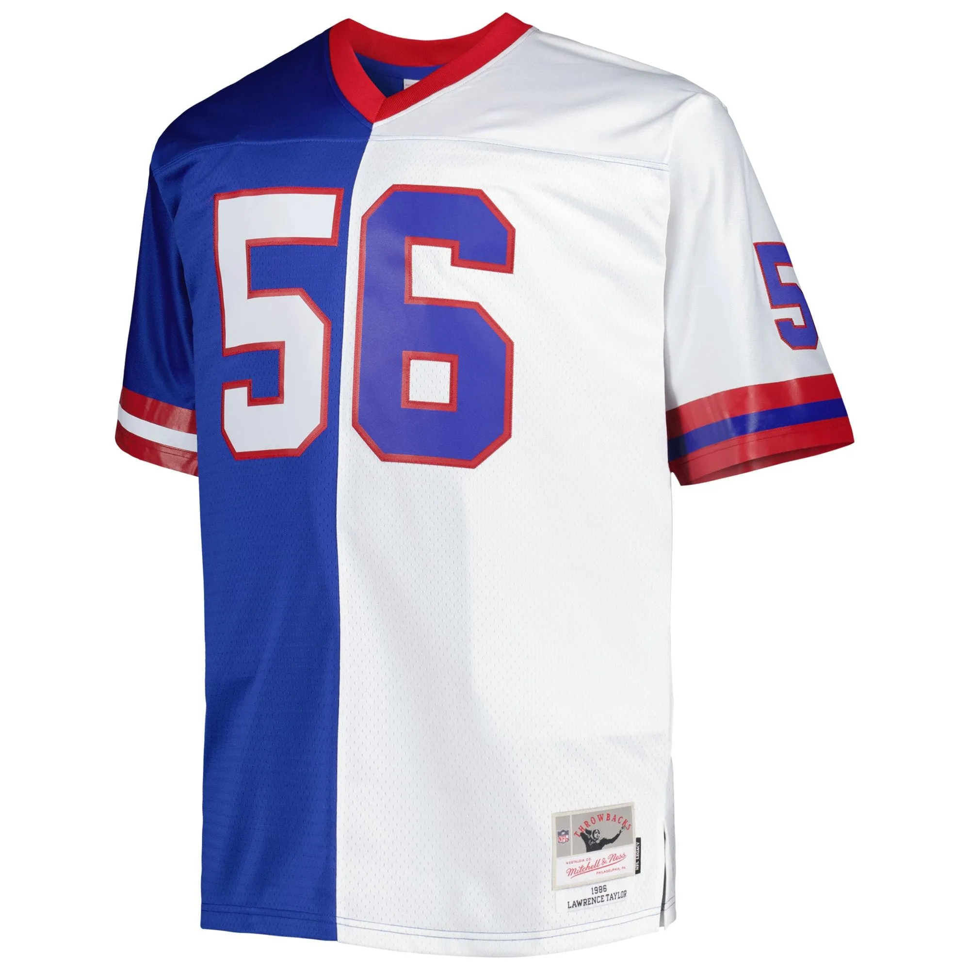 Lawrence Taylor New York Giants Mitchell & Ness Big & Tall Split Legacy Retired Player Replica Jersey - Royal/White