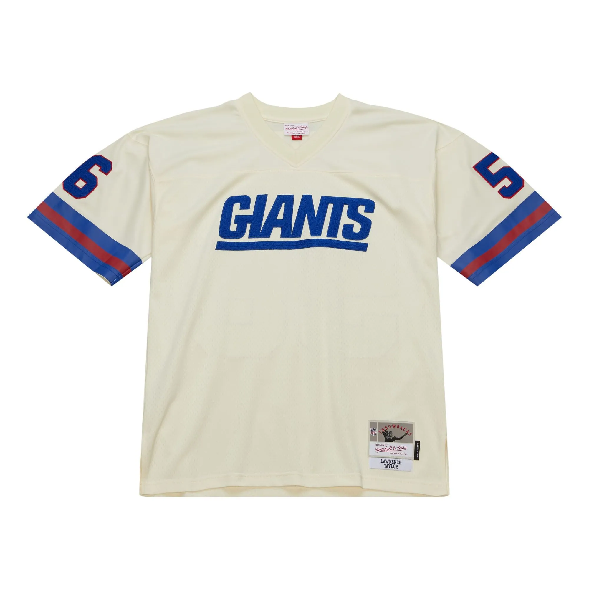 Lawrence Taylor New York Giants Mitchell & Ness Chainstitch Legacy Jersey - Cream