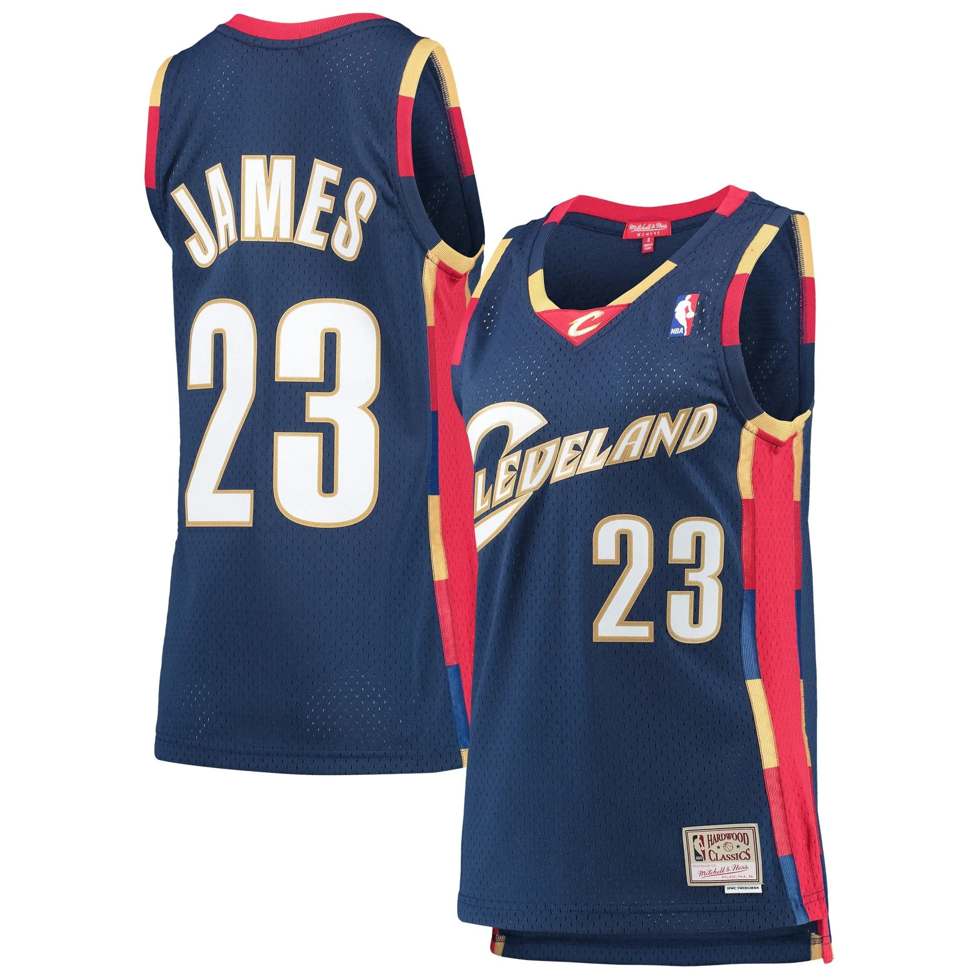 LeBron James Cleveland Cavaliers Mitchell & Ness Women's  Hardwood Classics Swingman Jersey - Navy