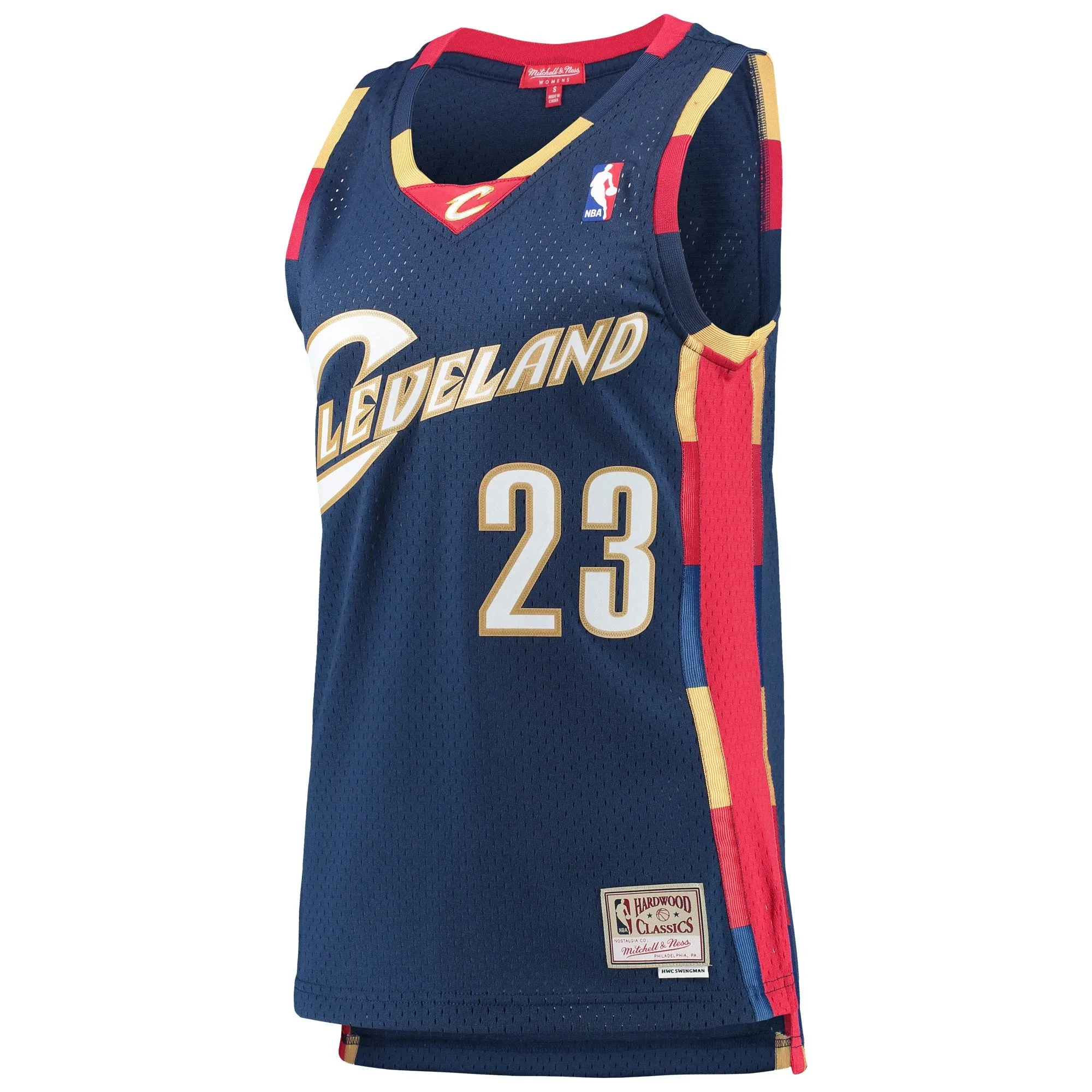 LeBron James Cleveland Cavaliers Mitchell & Ness Women's  Hardwood Classics Swingman Jersey - Navy