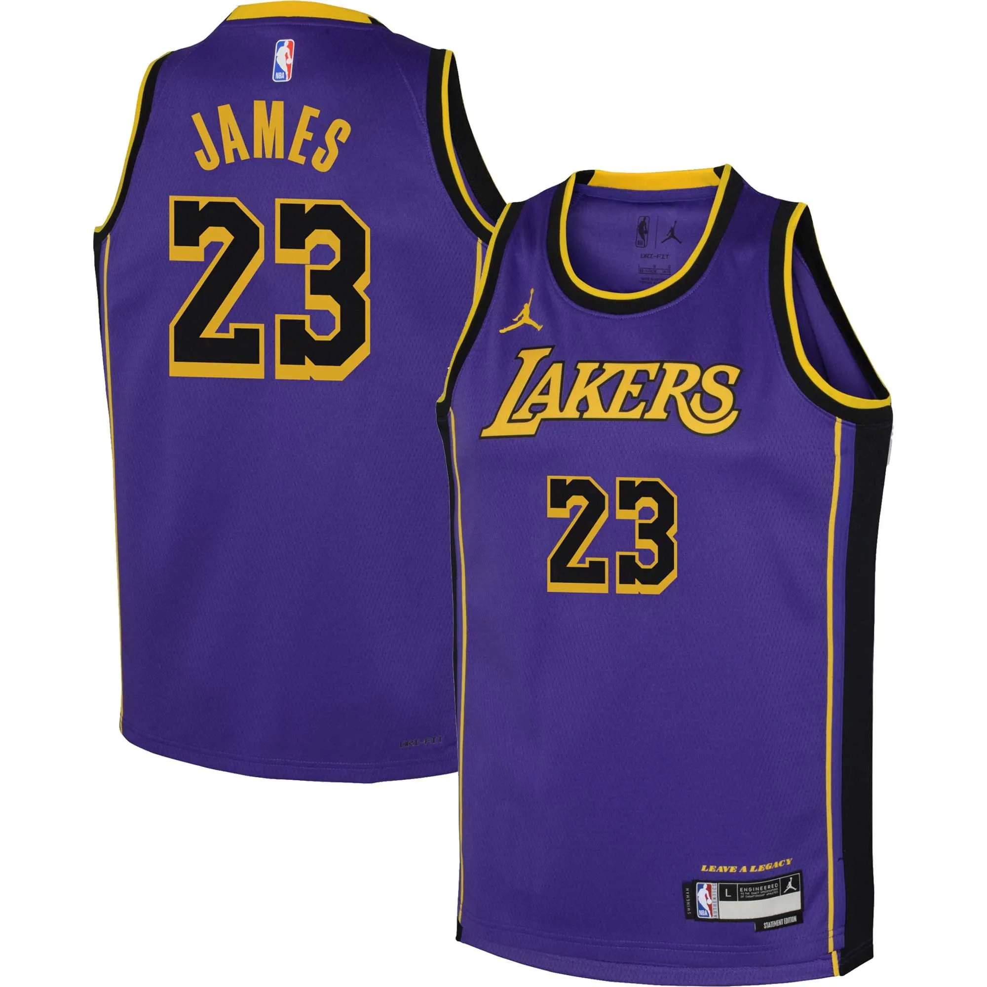 LeBron James Los Angeles Lakers Jordan Brand Youth Swingman Jersey - Statement Edition - Purple