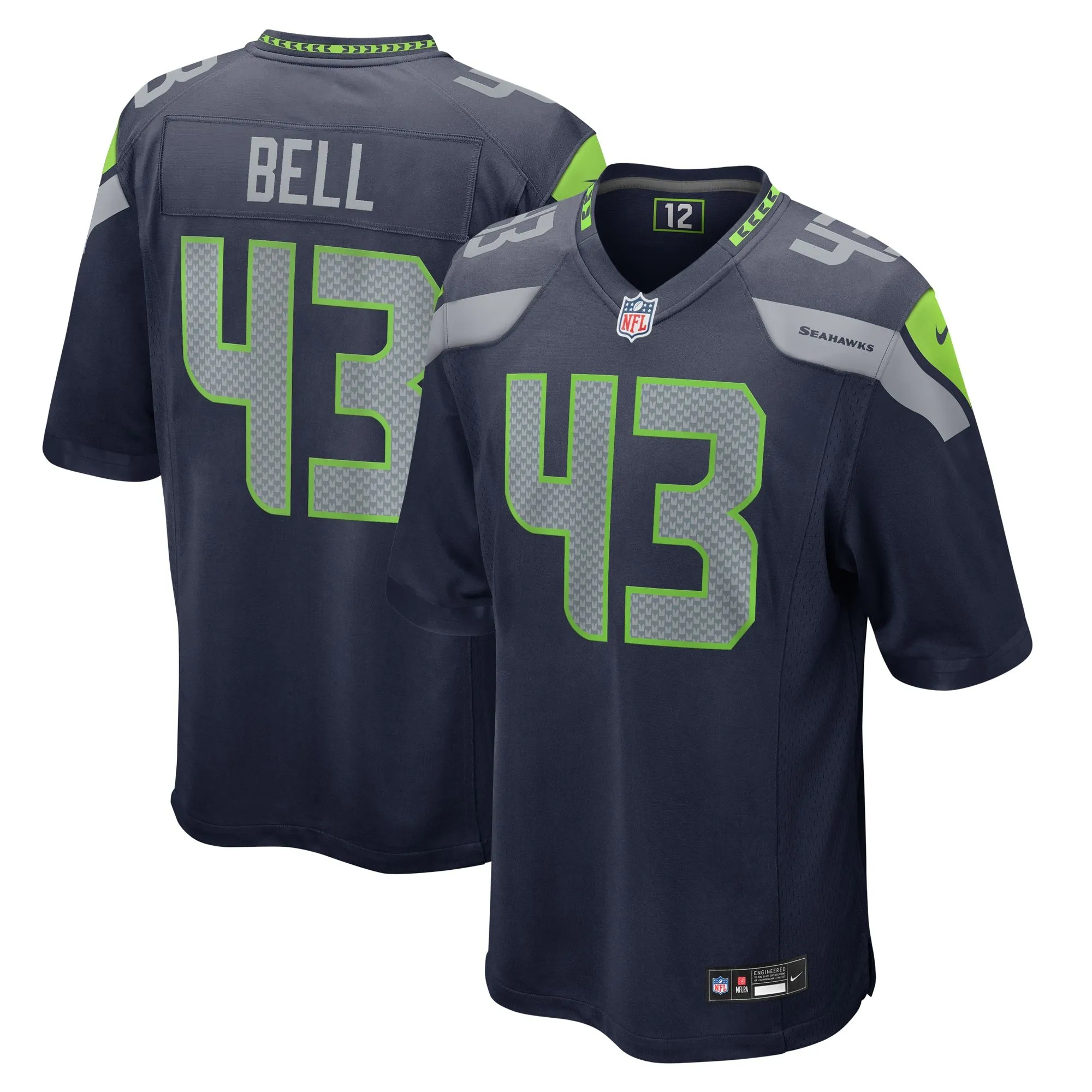 Levi Bell Seattle Seahawks  Team Game Jersey - College Navy