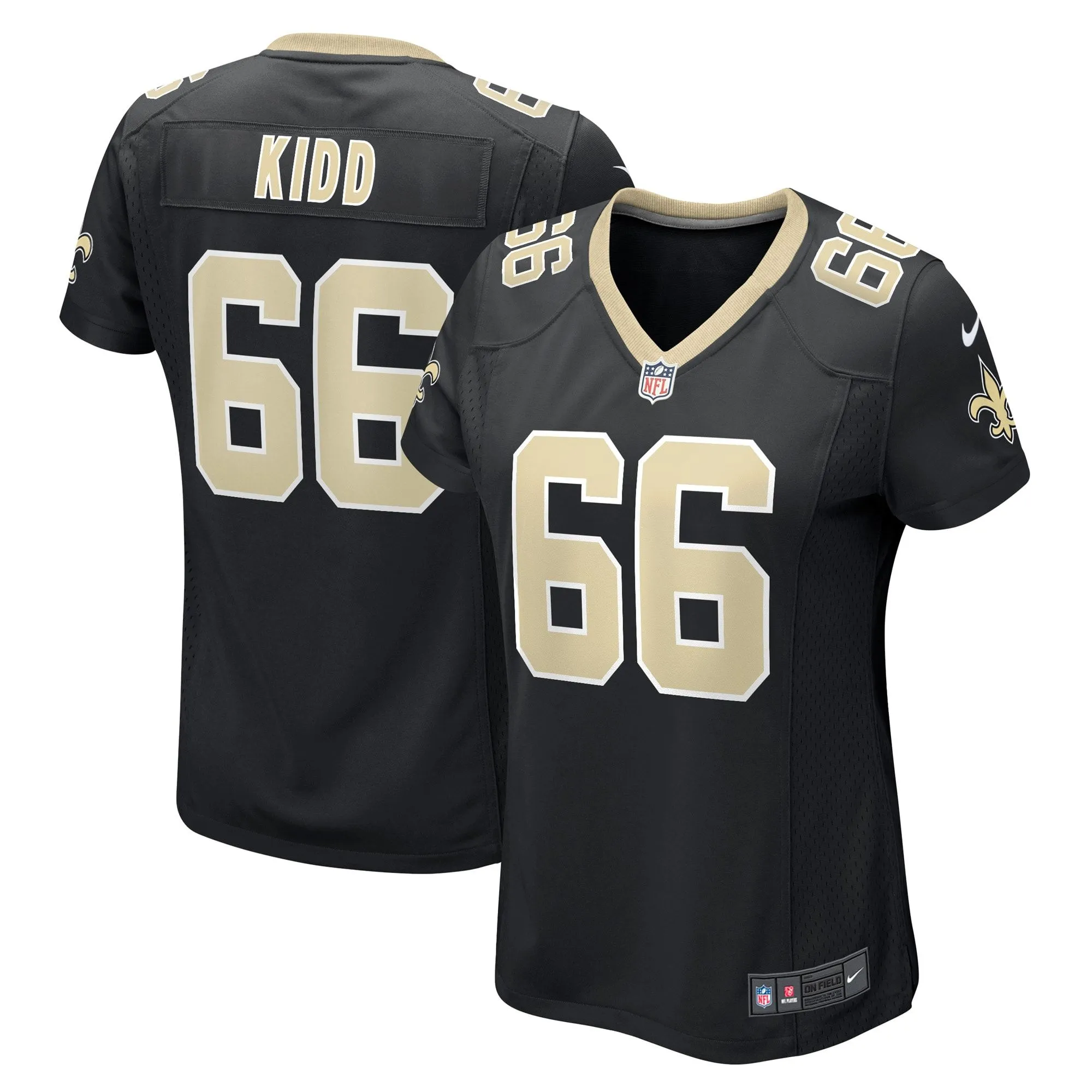 Lewis Kidd New Orleans Saints  Women's Game Player Jersey - Black