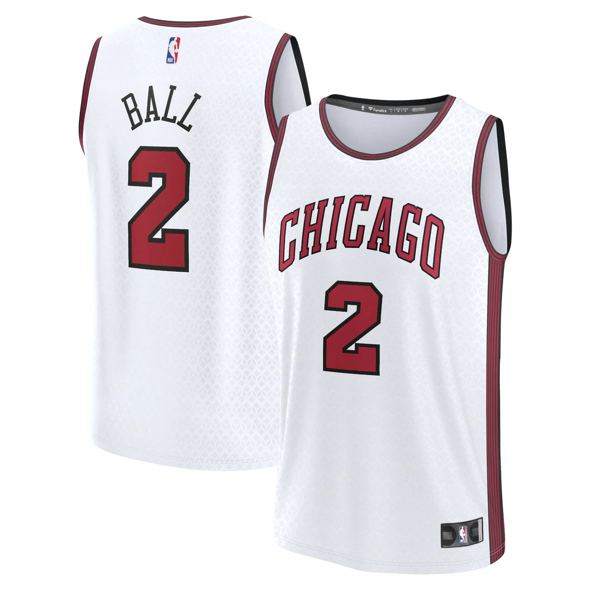 Lonzo Ball Chicago Bulls Fanatics Branded Fastbreak Jersey - City Edition - White