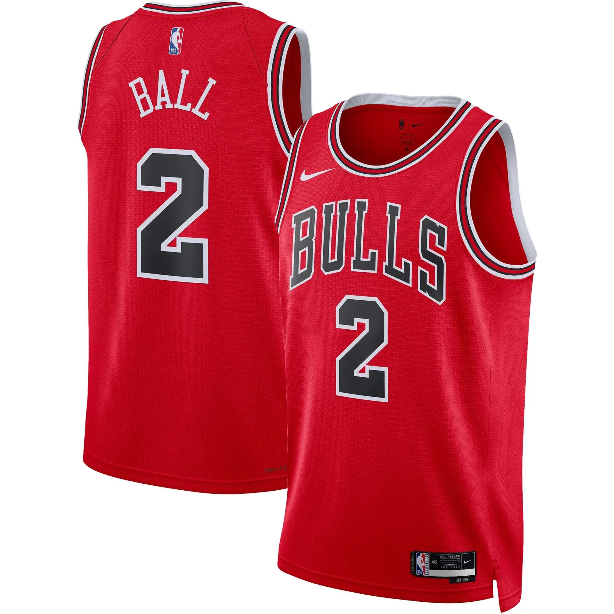 Lonzo Ball Chicago Bulls  Unisex Swingman Jersey - Icon Edition - Red