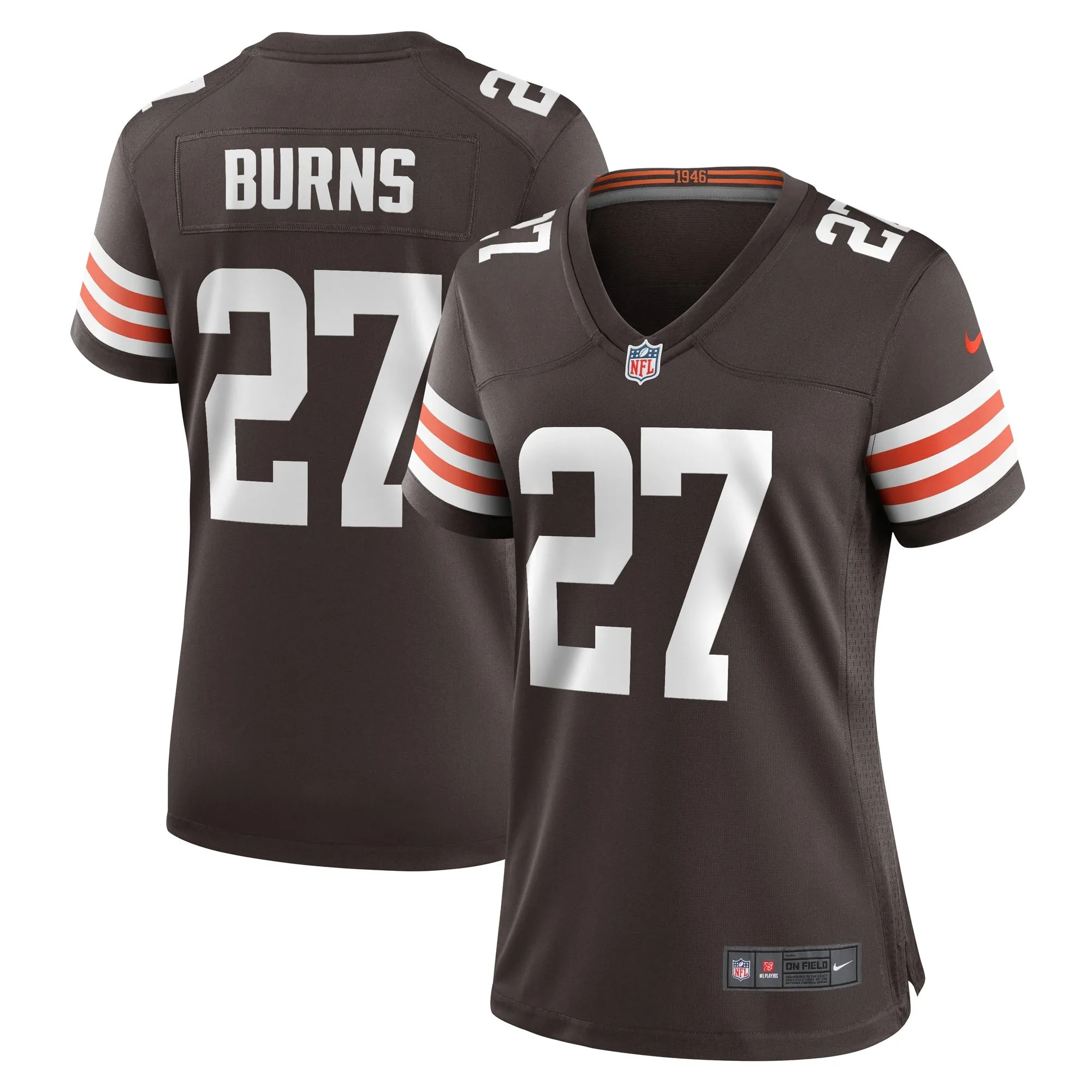 Lorenzo Burns Cleveland Browns  Women's Team Game Jersey -  Brown