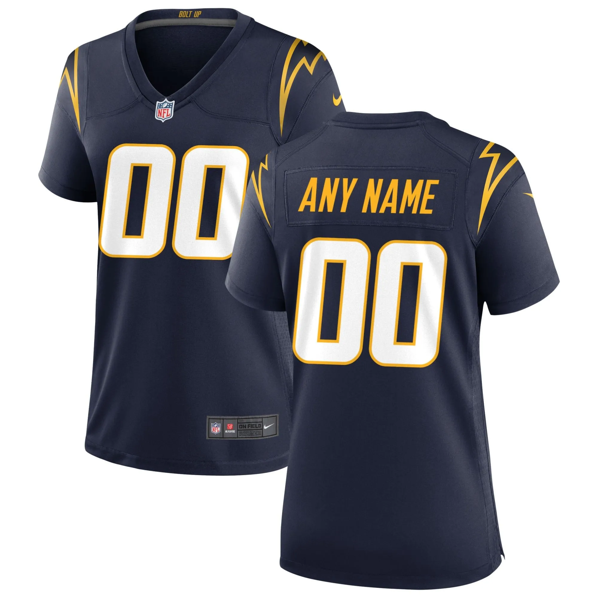 Los Angeles Chargers  Women's Alternate Custom Game Jersey - Navy