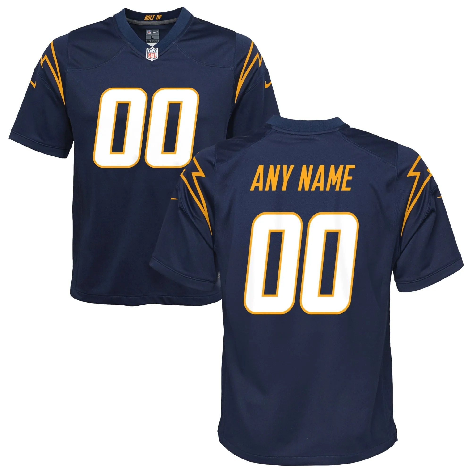 Los Angeles Chargers  Youth Alternate Custom Game Jersey - Navy