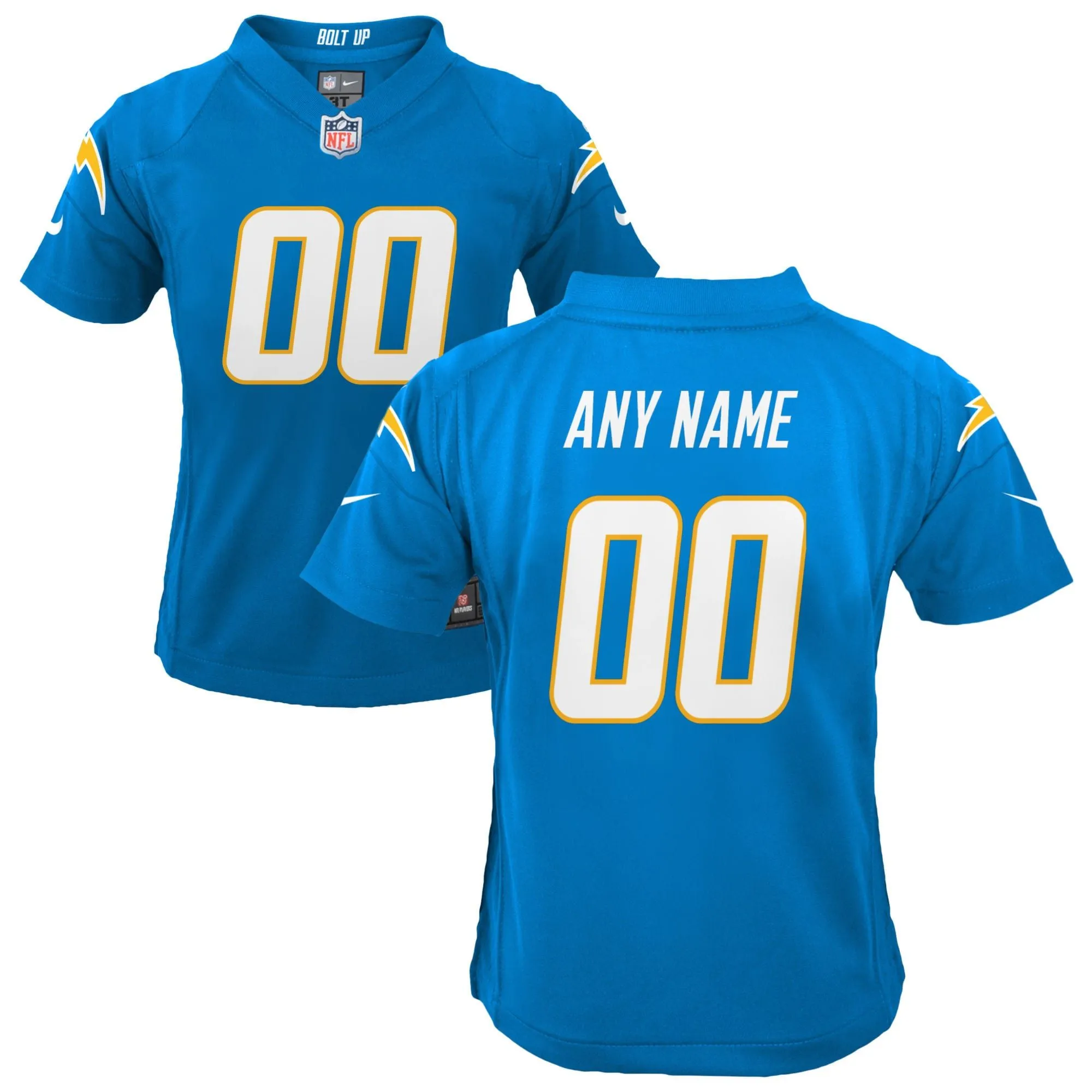 Los Angeles Chargers  Youth Custom Game Jersey - Powder Blue