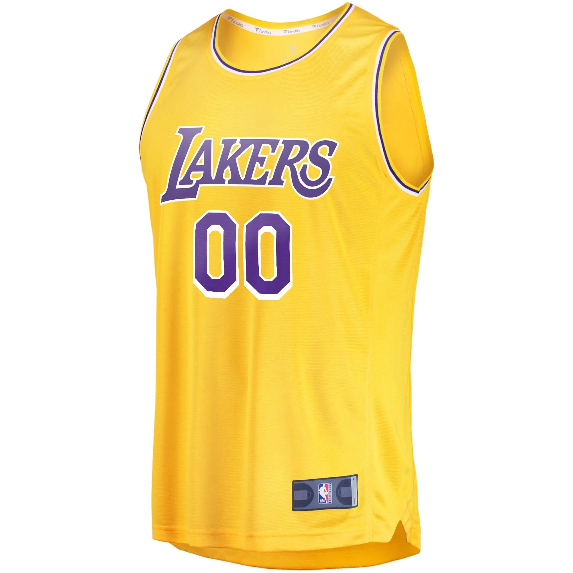 Los Angeles Lakers Fanatics Branded Youth Fast Break Custom Replica Jersey Gold - Icon Edition