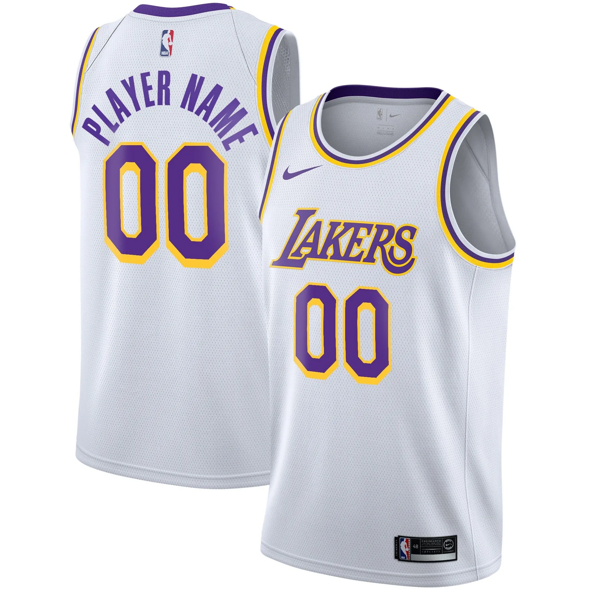 Los Angeles Lakers  2020/21 Swingman Custom Jersey - Association Edition - White