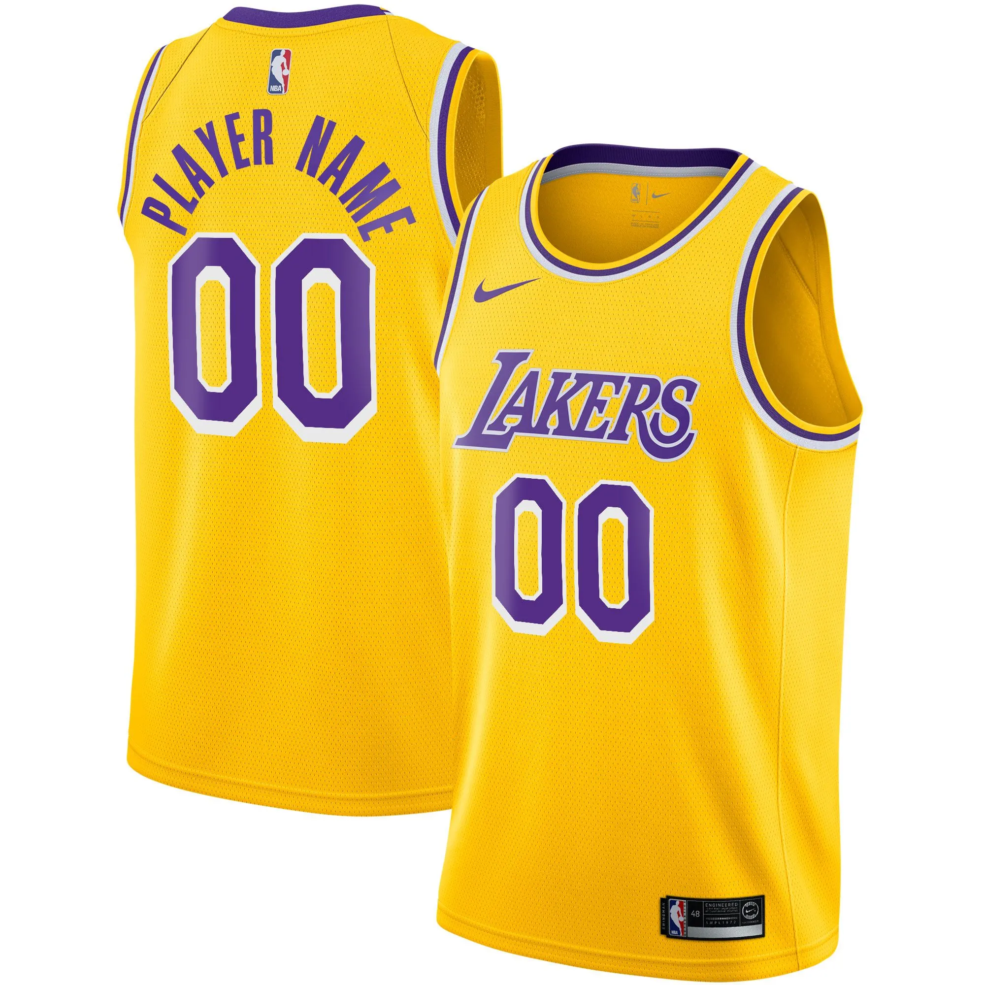 Los Angeles Lakers  2020/21 Swingman Custom Jersey - Icon Edition - Gold