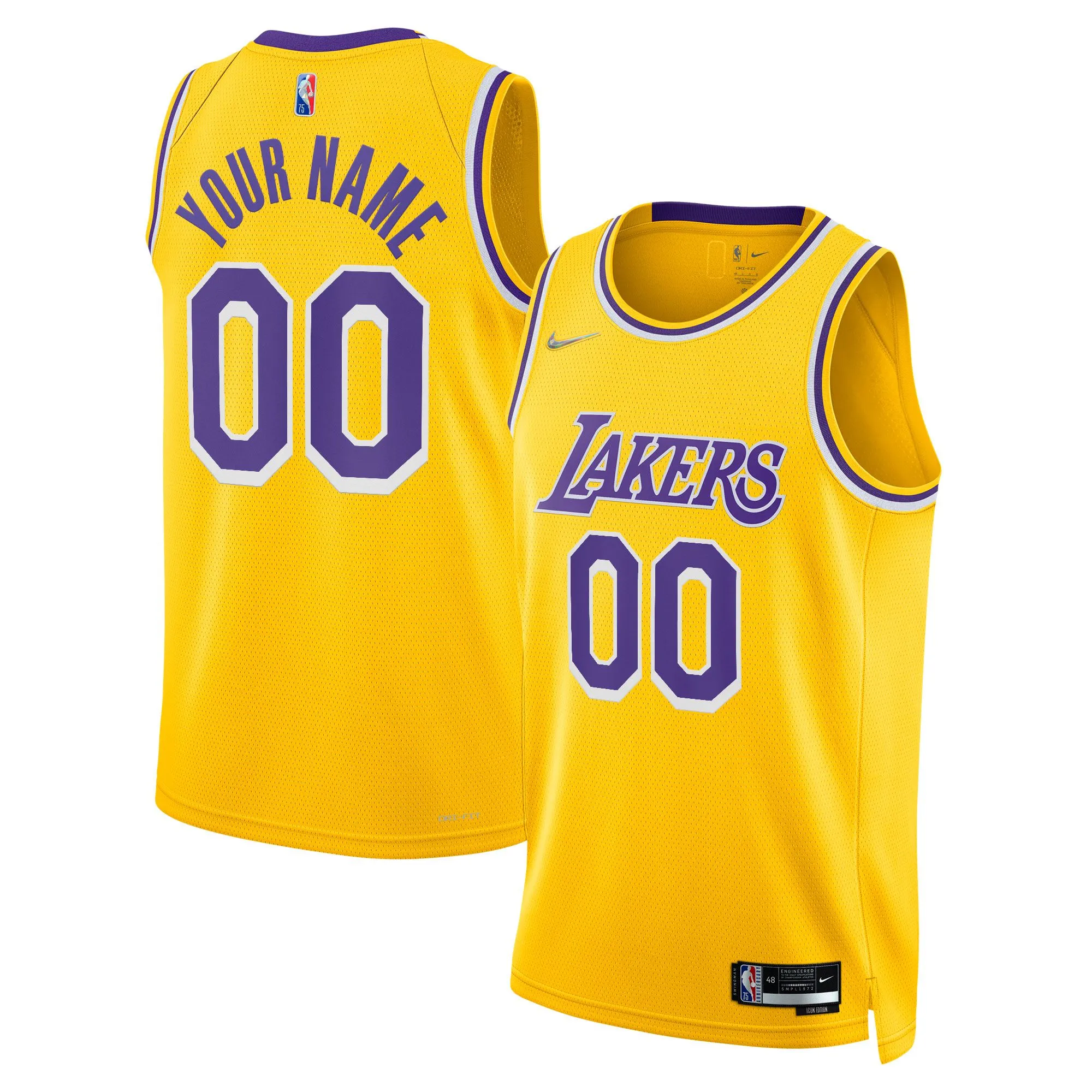 Los Angeles Lakers  2021/22 Diamond Swingman Custom Jersey - Icon Edition - Gold