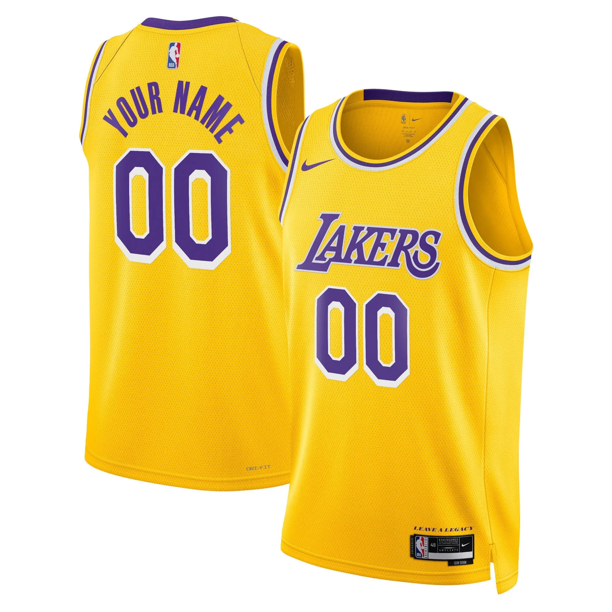 Los Angeles Lakers  Unisex Swingman Custom Jersey Gold - Icon Edition