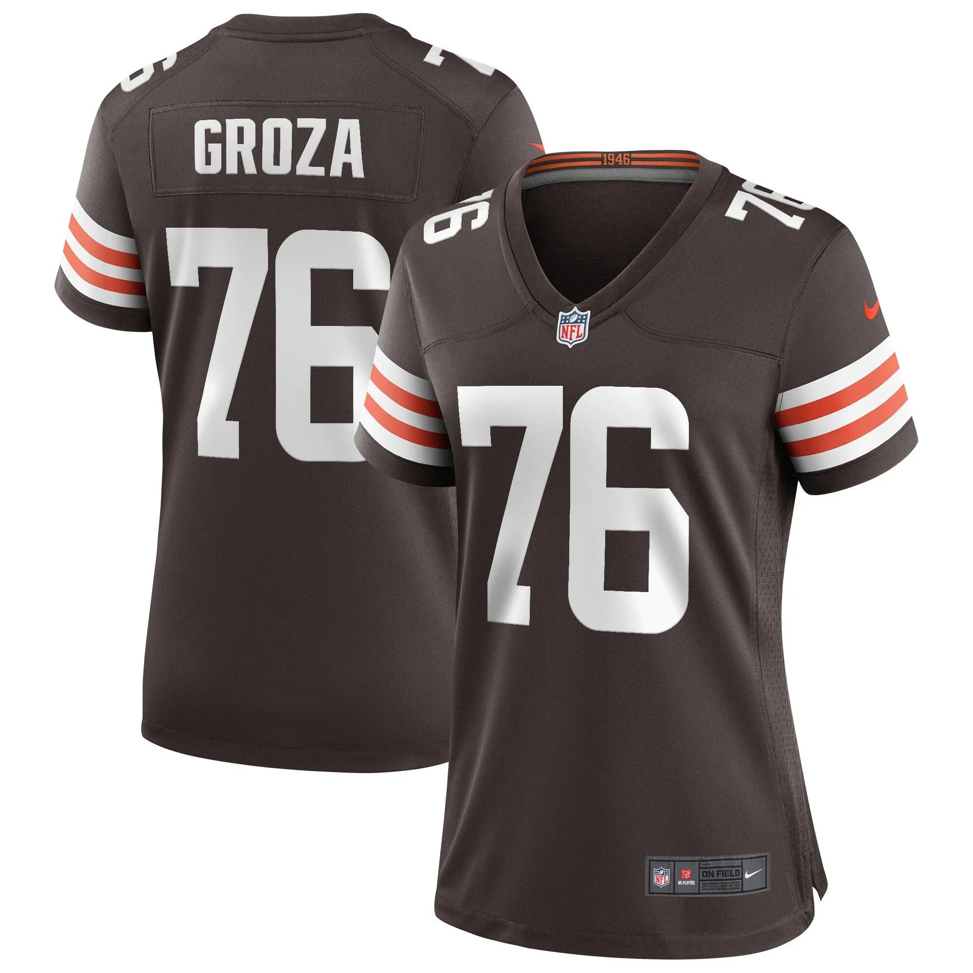 Lou Groza Cleveland Browns  Women's Game Retired Player Jersey - Brown