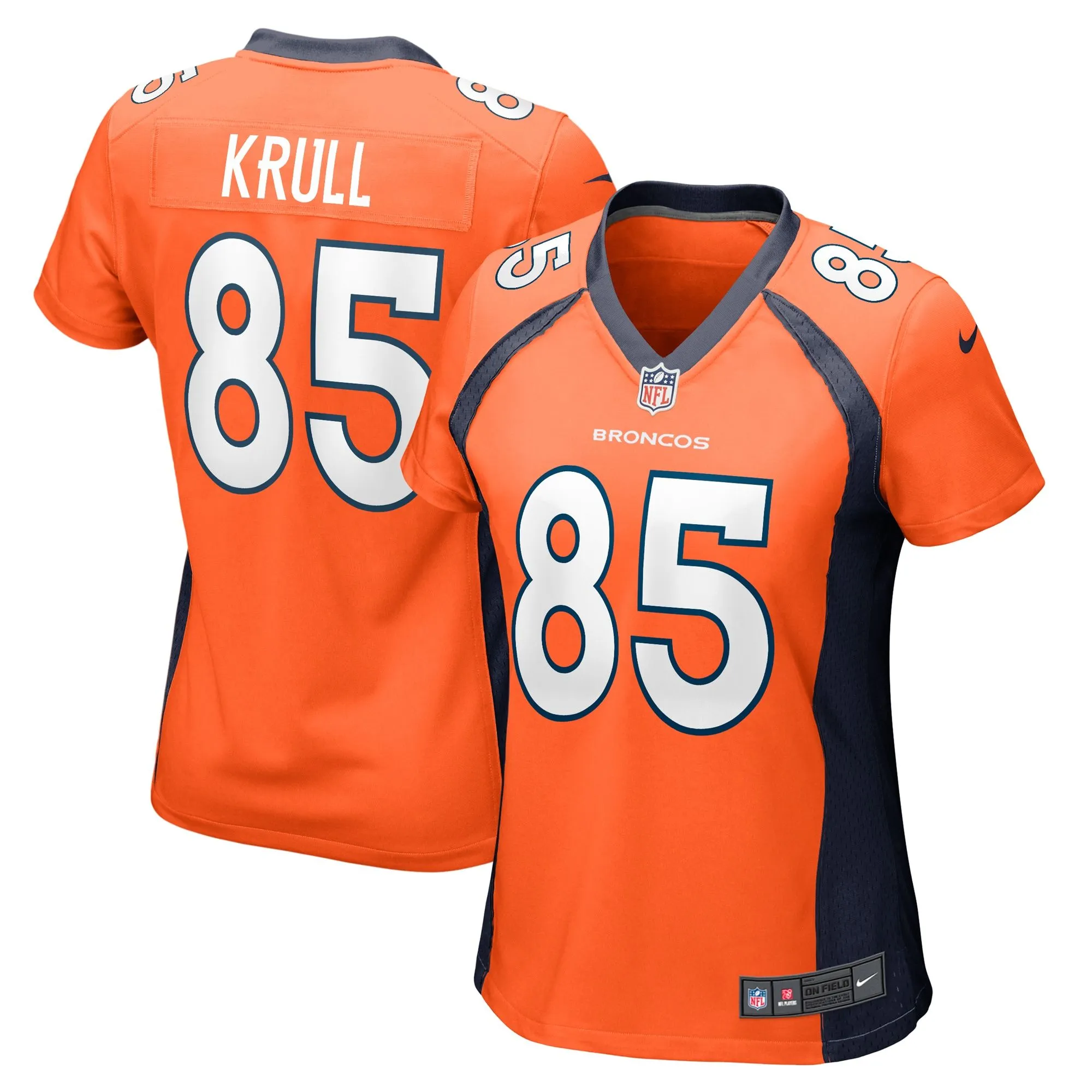 Lucas Krull Denver Broncos  Women's Team Game Jersey -  Orange