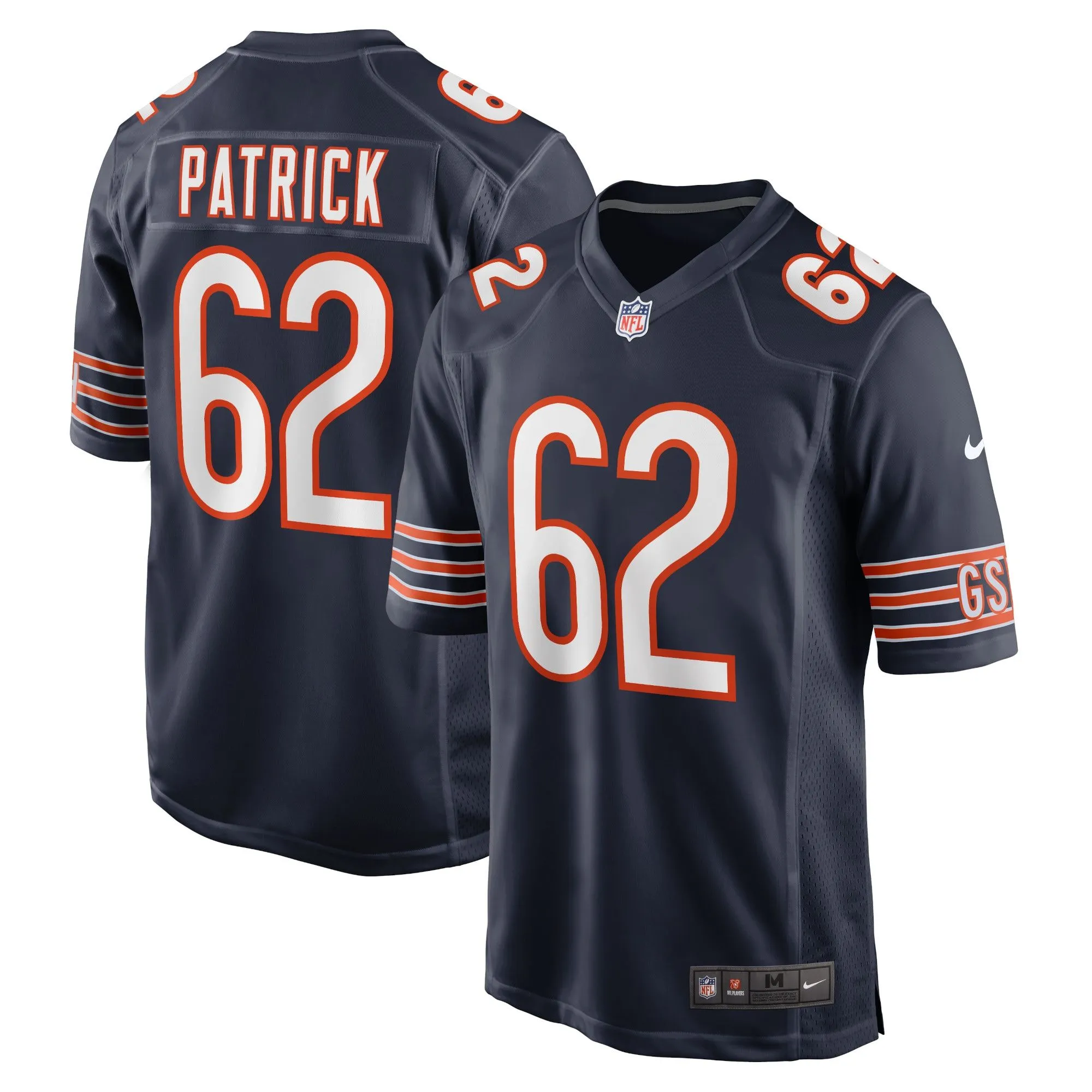 Lucas Patrick Chicago Bears  Game Jersey - Navy