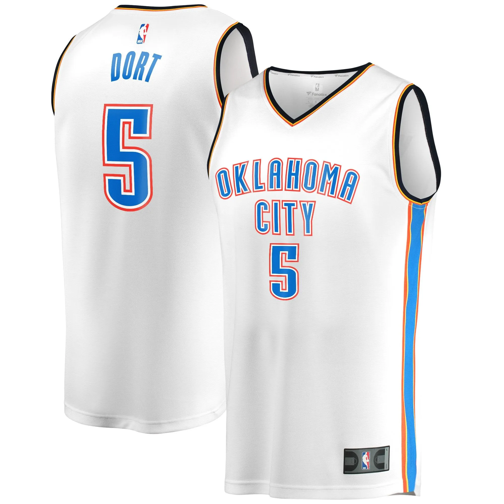 Luguentz Dort Oklahoma City Thunder Fanatics Branded Fast Break Player Jersey - Association Edition - White