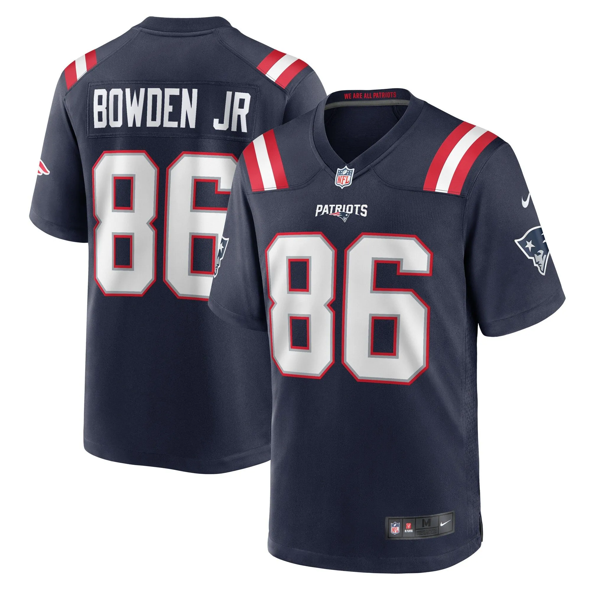 Lynn Bowden Jr. New England Patriots  Home Game Player Jersey - Navy