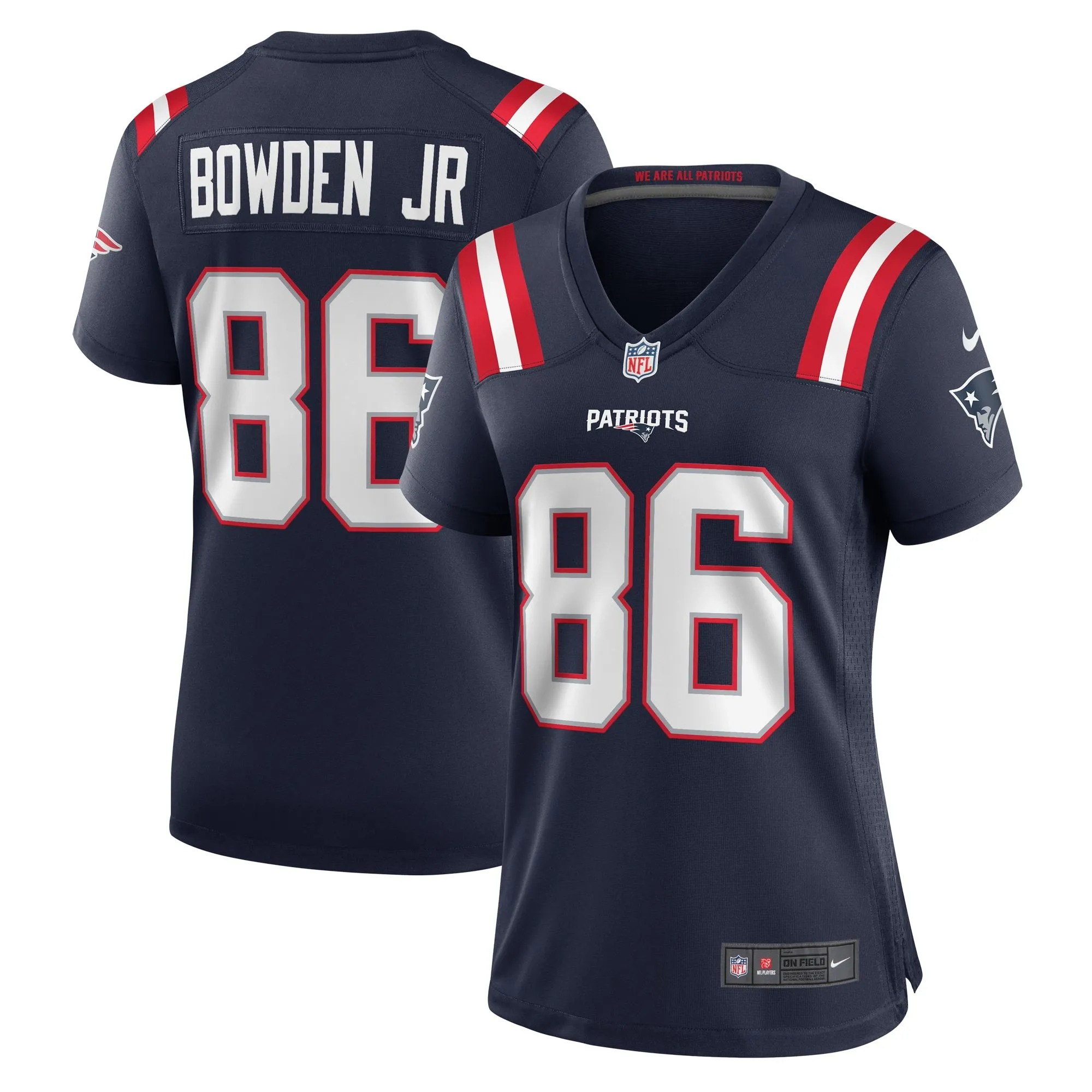 Lynn Bowden Jr. New England Patriots  Women's Home Game Player Jersey - Navy