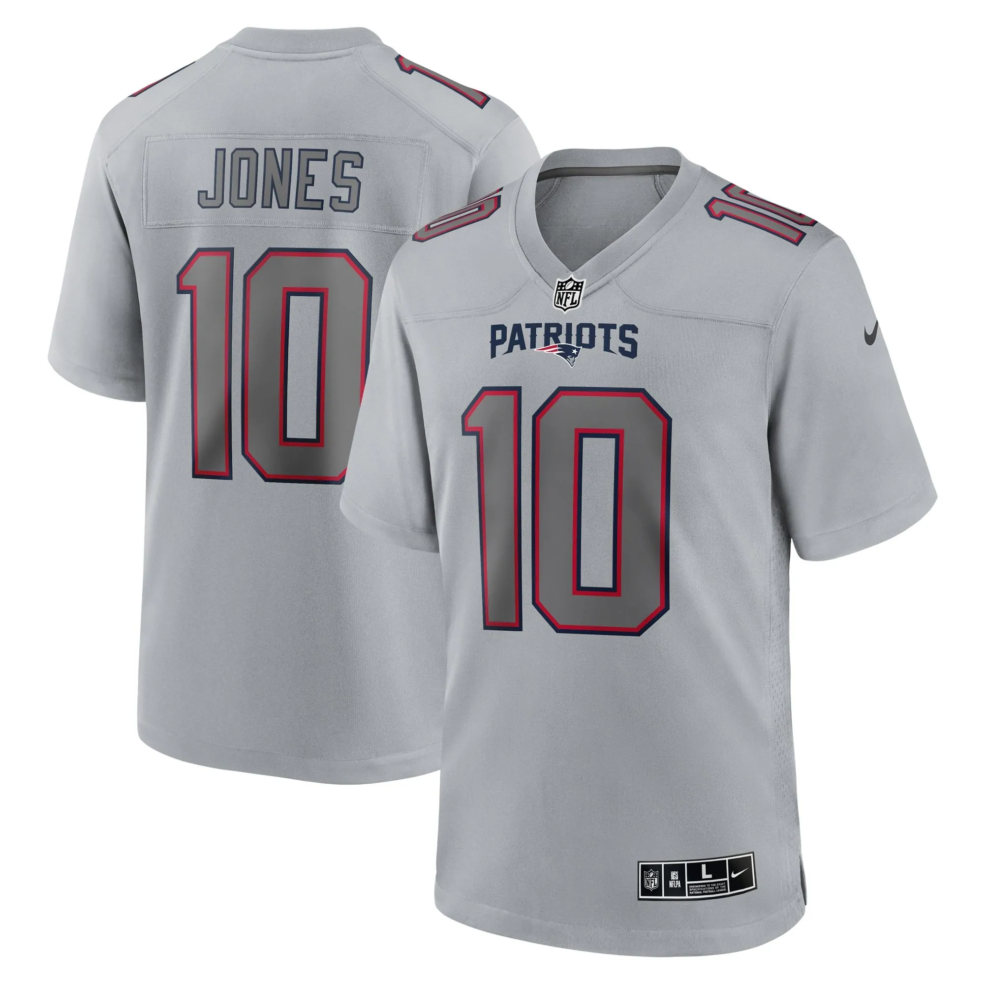 Mac Jones New England Patriots  Atmosphere Fashion Game Jersey - Gray