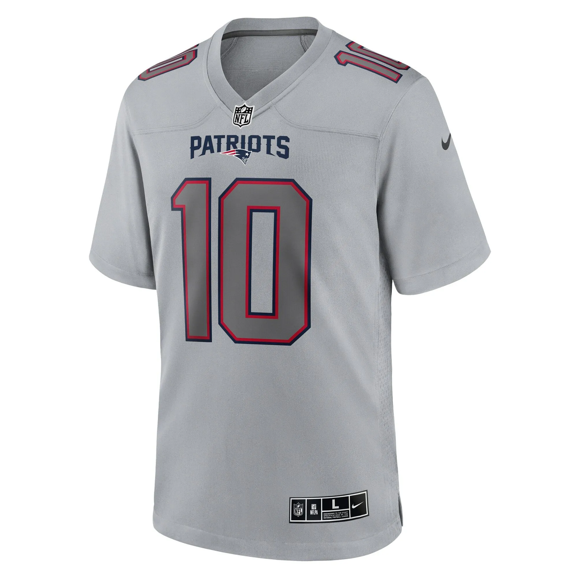 Mac Jones New England Patriots  Atmosphere Fashion Game Jersey - Gray