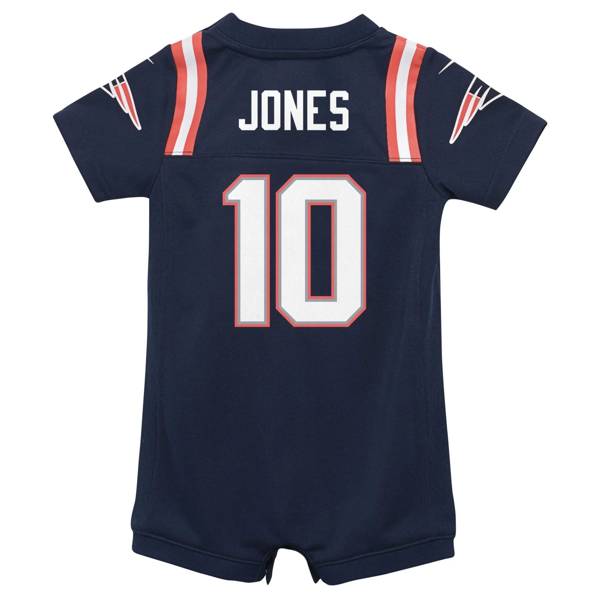 Mac Jones New England Patriots  Newborn & Infant Game Romper Jersey - Navy