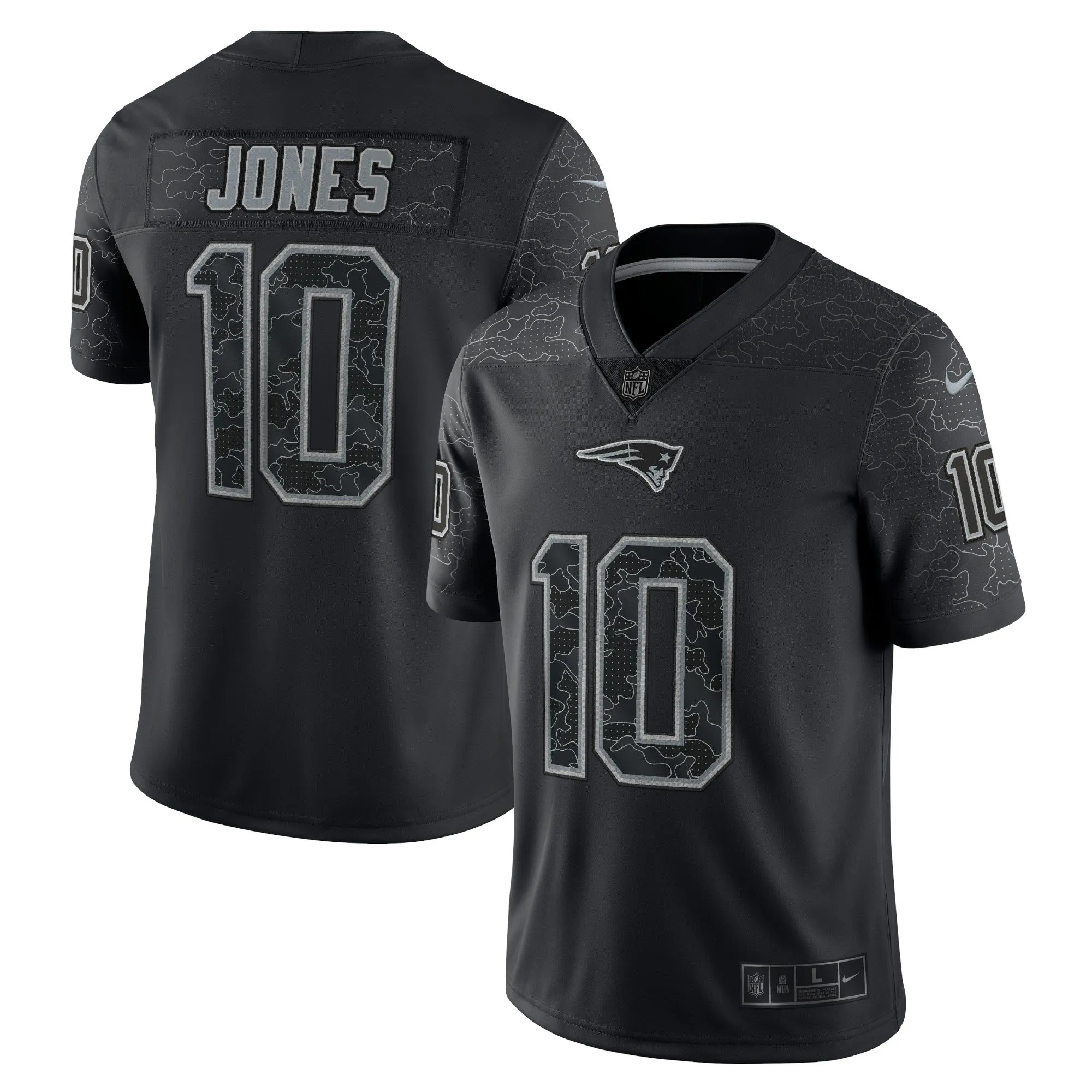 Mac Jones New England Patriots  RFLCTV Limited Jersey - Black