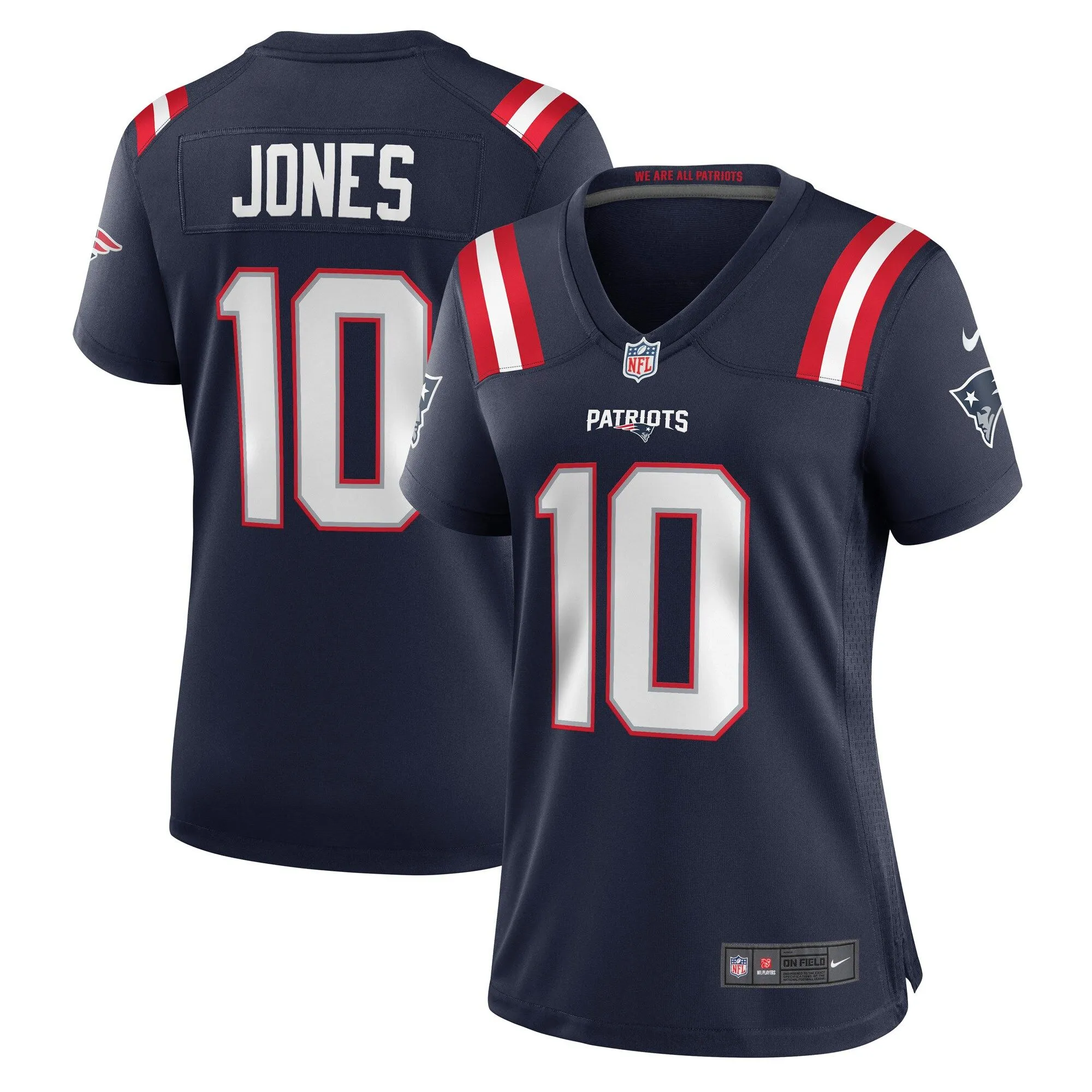 Mac Jones New England Patriots  Women's Player Jersey - Navy