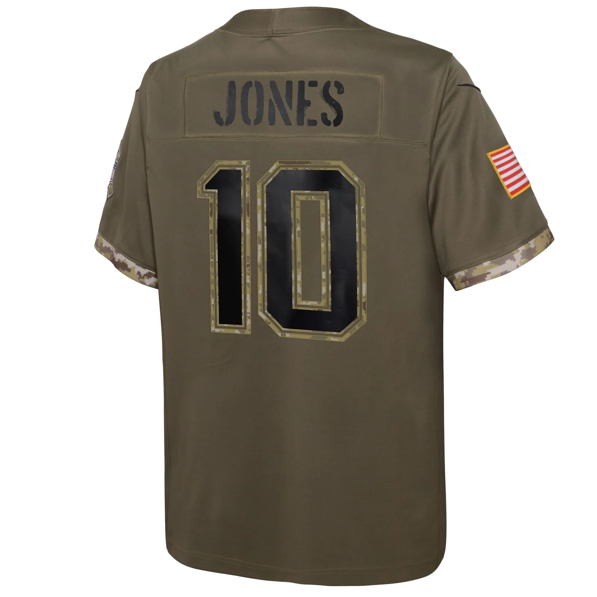 Mac Jones New England Patriots  Youth 2022 Salute To Service Player Limited Jersey - Olive