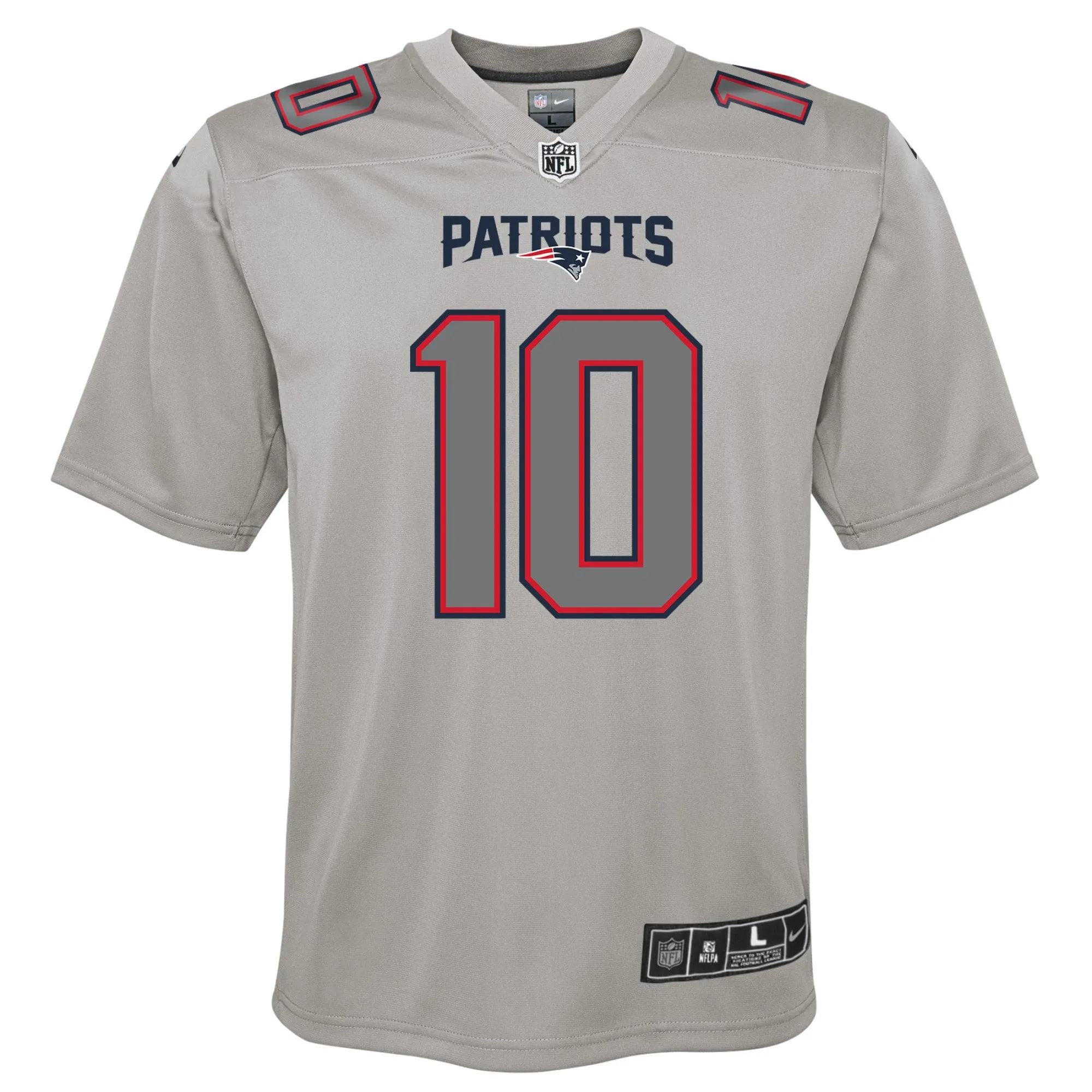 Mac Jones New England Patriots  Youth Atmosphere Fashion Game Jersey - Gray