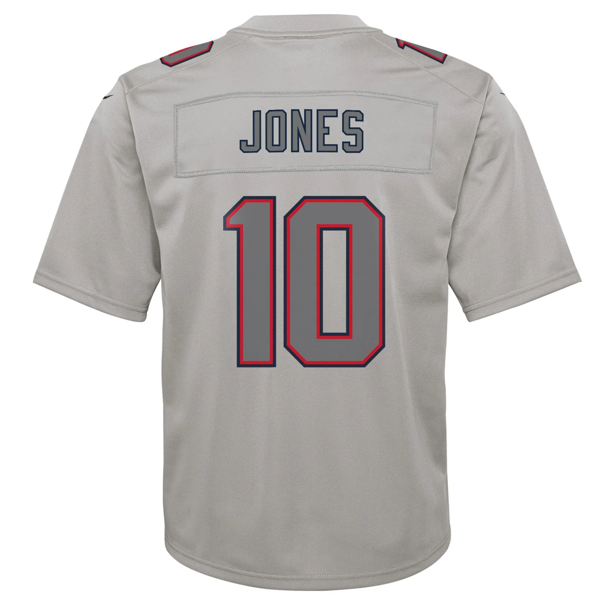 Mac Jones New England Patriots  Youth Atmosphere Fashion Game Jersey - Gray