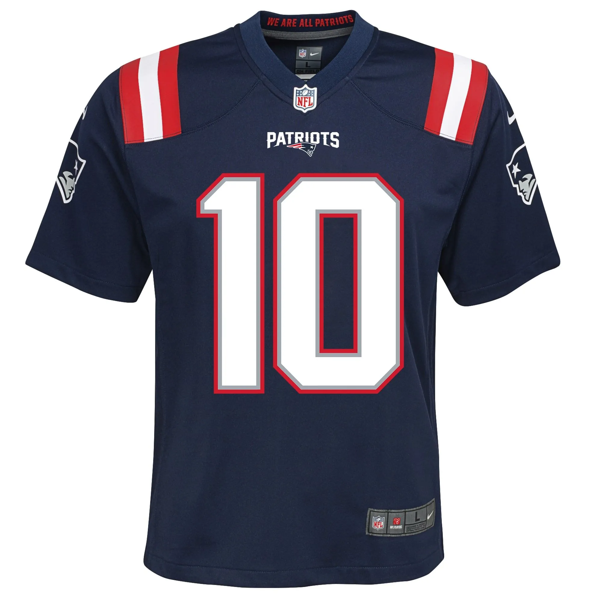 Mac Jones New England Patriots  Youth Game Jersey - Navy