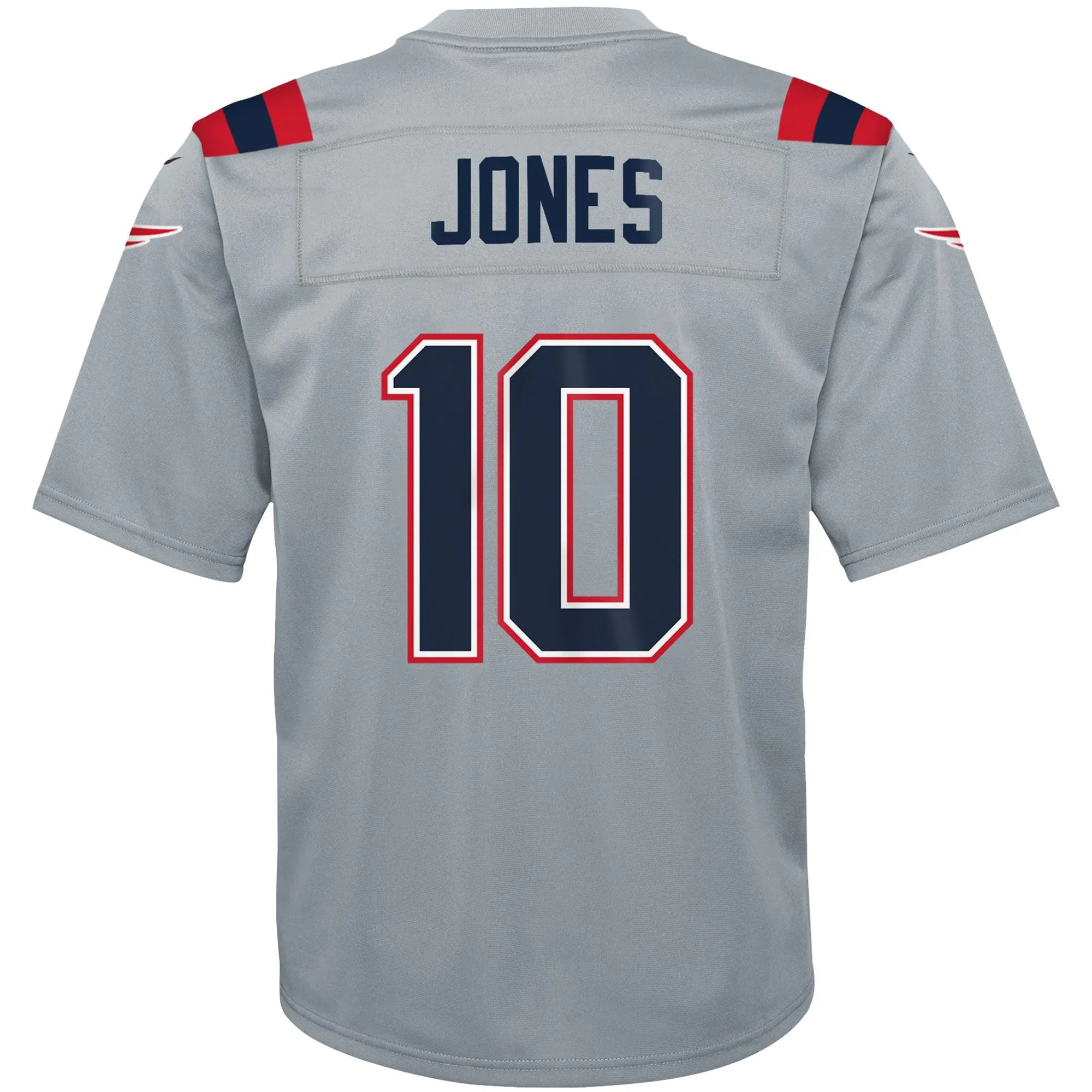 Mac Jones New England Patriots  Youth Inverted Game Jersey - Gray